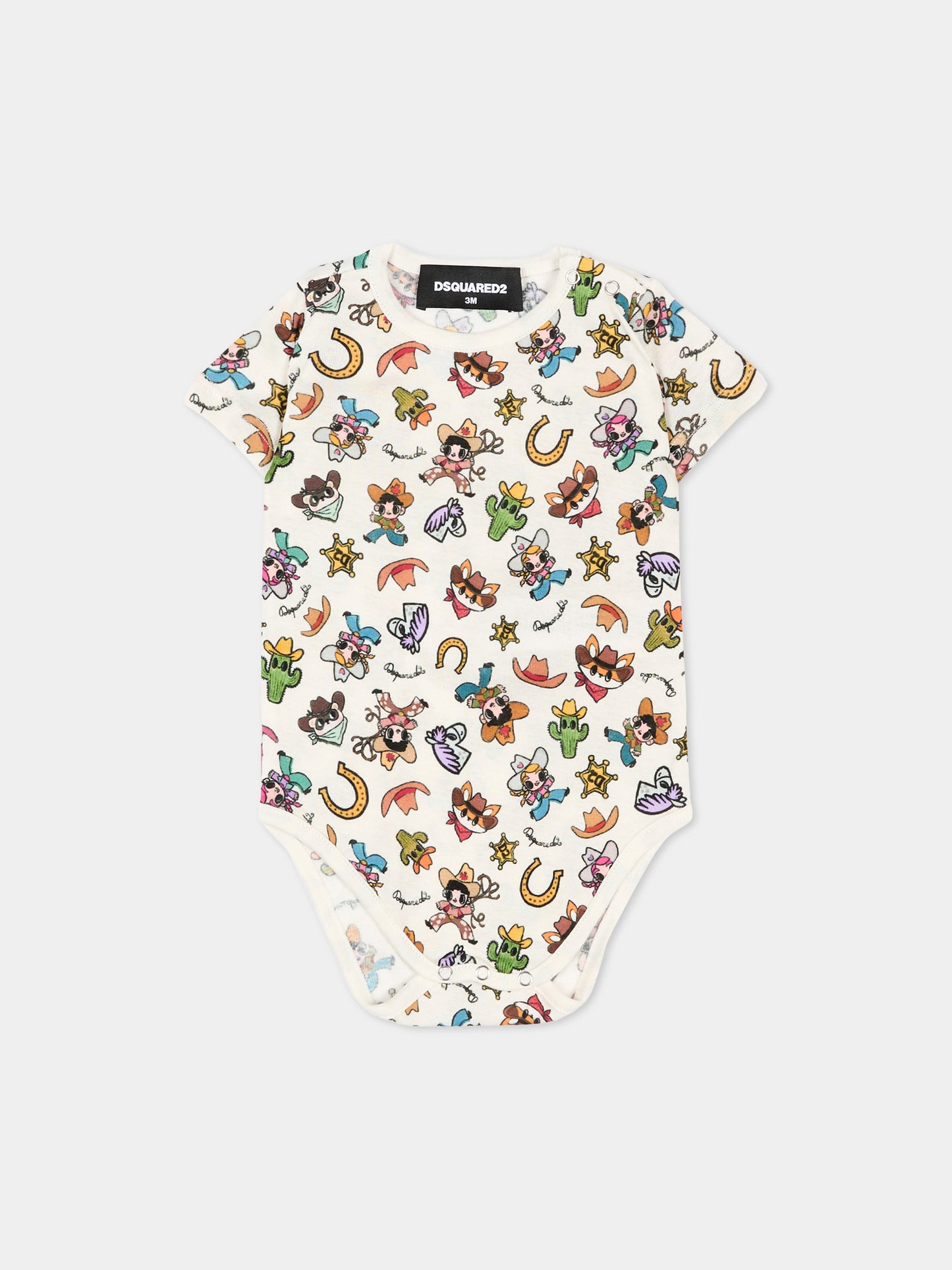 Body multicolor per neonati con stampe,Dsquared2,DQ3517 D0A8U DQC61