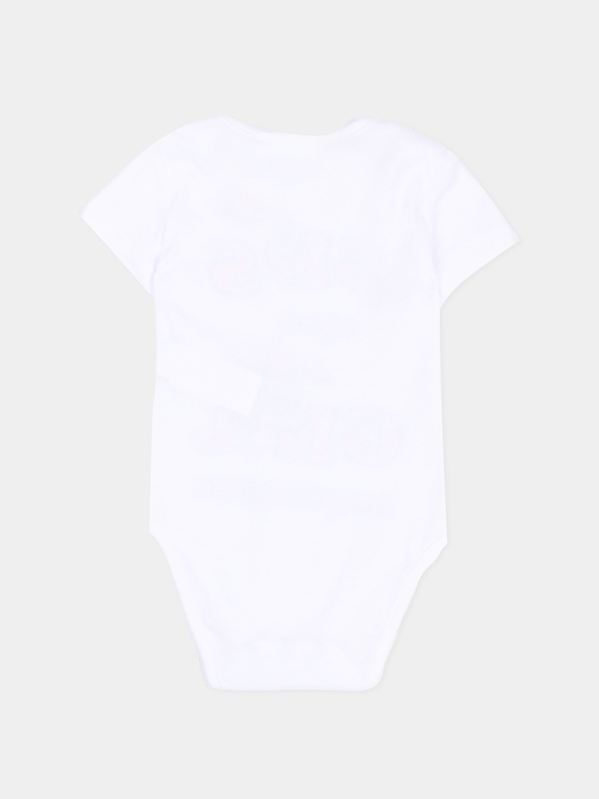 Body bianco per neonata con logo,Dsquared2,DQ3520 D0A8U DQ100