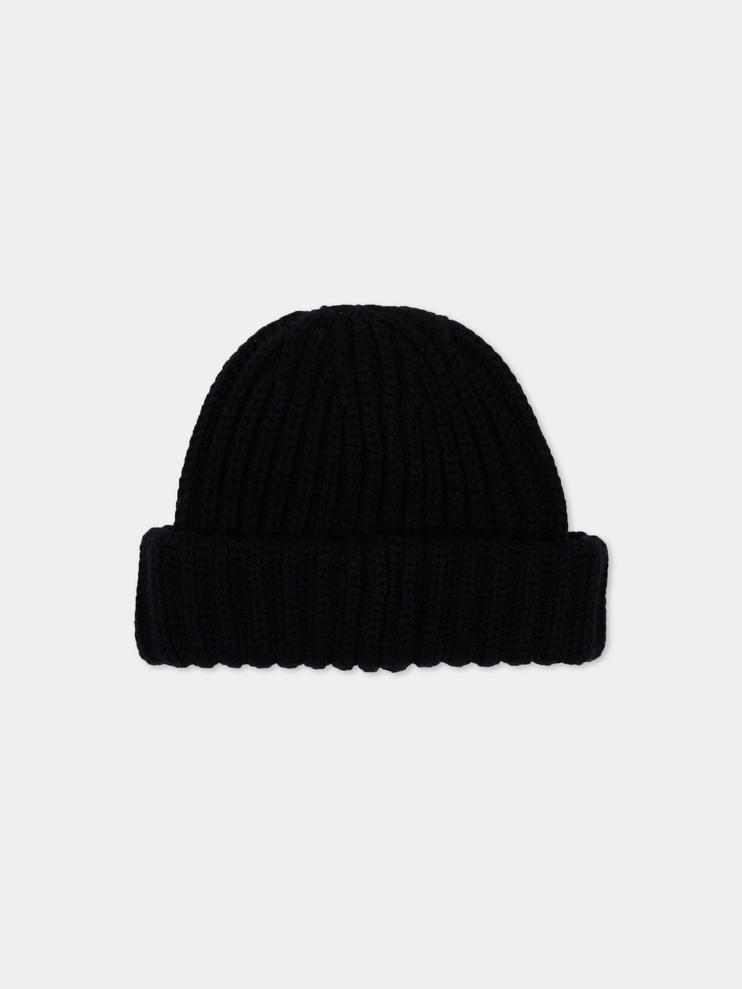 Berretto nero con logo ricamato per bambini,Dsquared2,DQ3527 D0AJQ DQ900