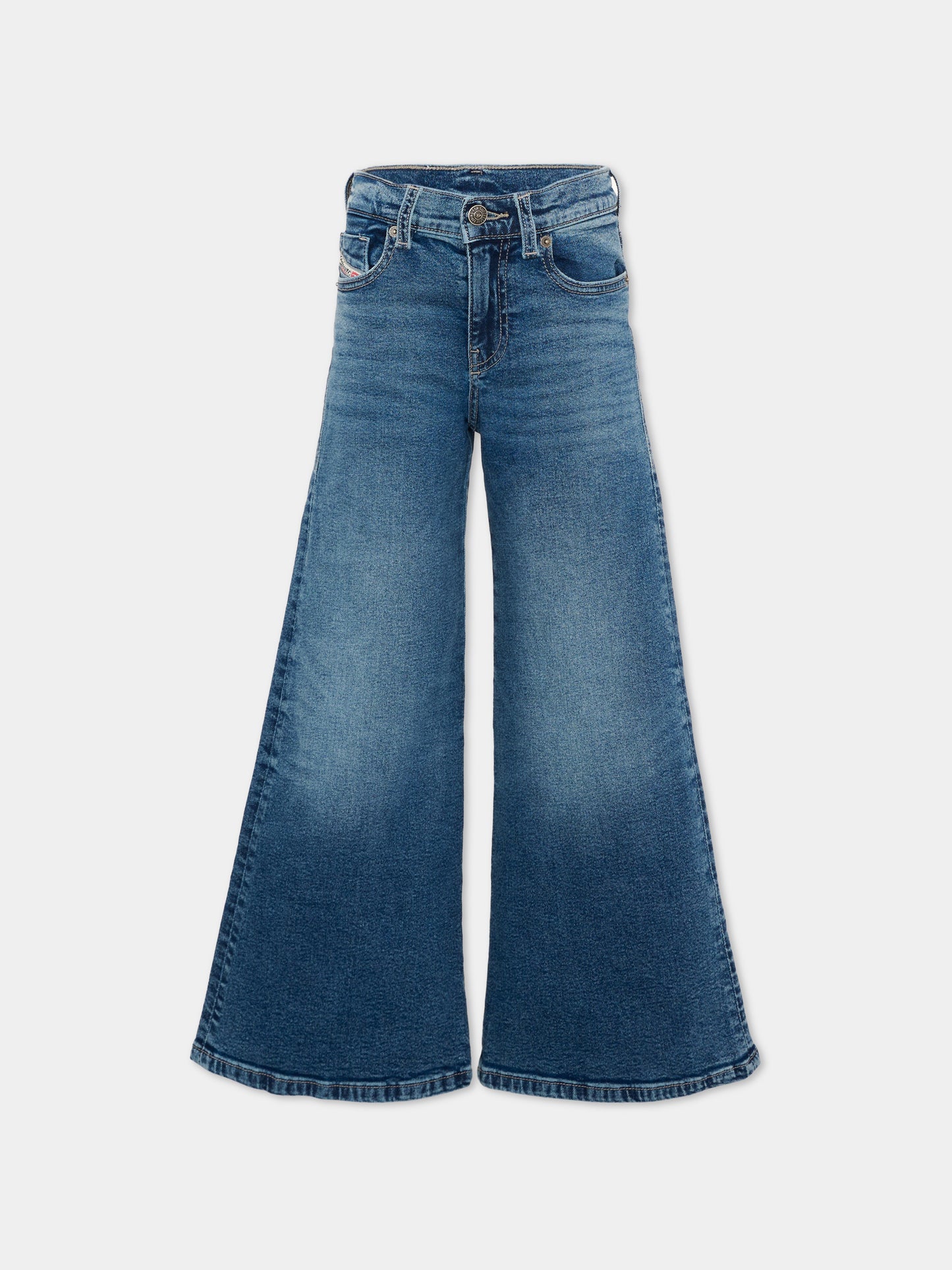 Jeans denim per bambina con logo patch,Diesel,J00816 KXBU3 K01