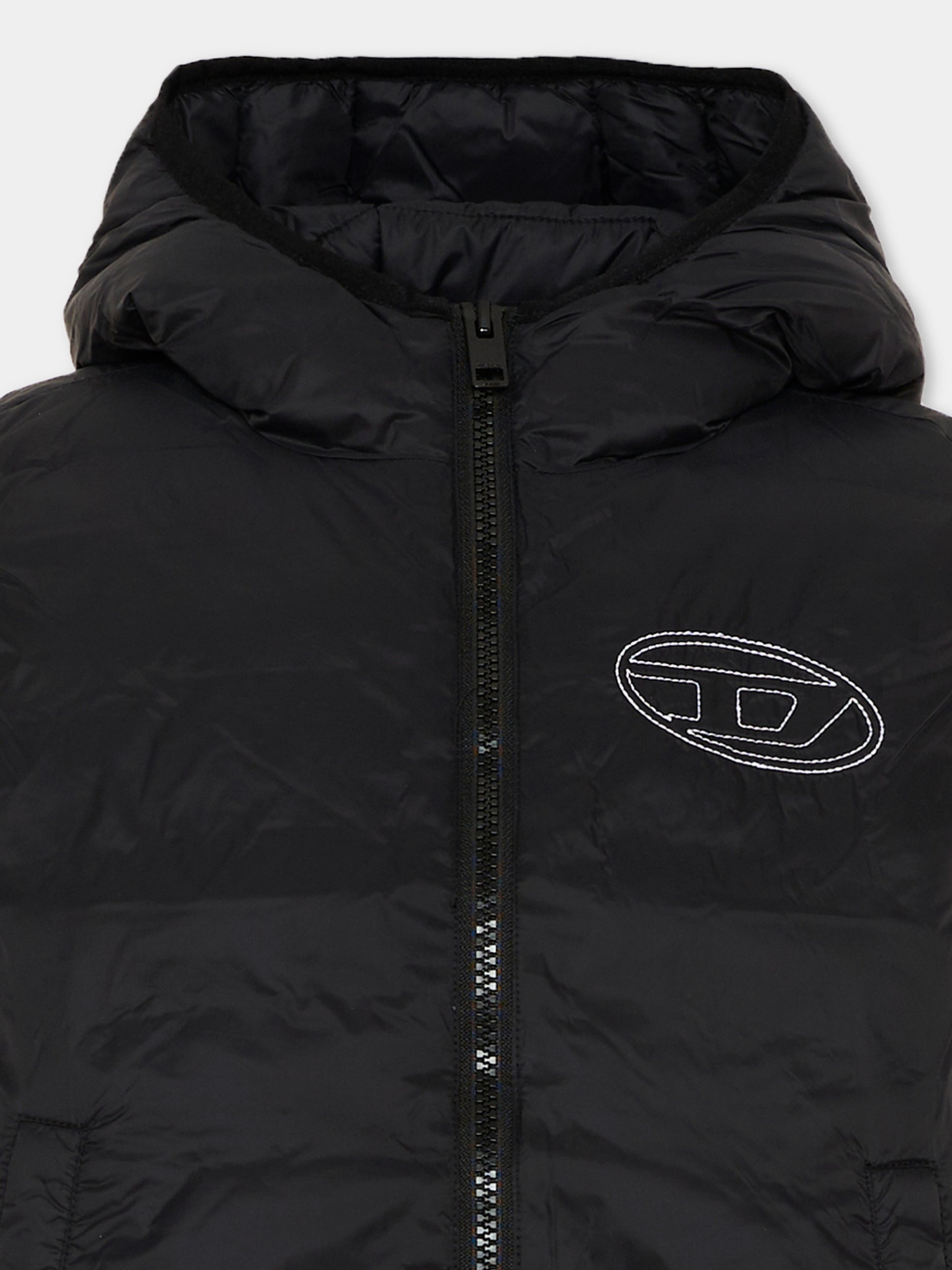 Gilet nero per bambini con logo,Diesel,J02883 KXBVE K900