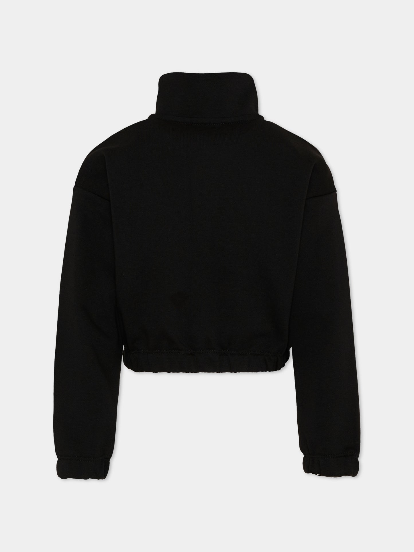Felpa nera per bambina con logo,Diesel,J02916 KYAZ3 K900