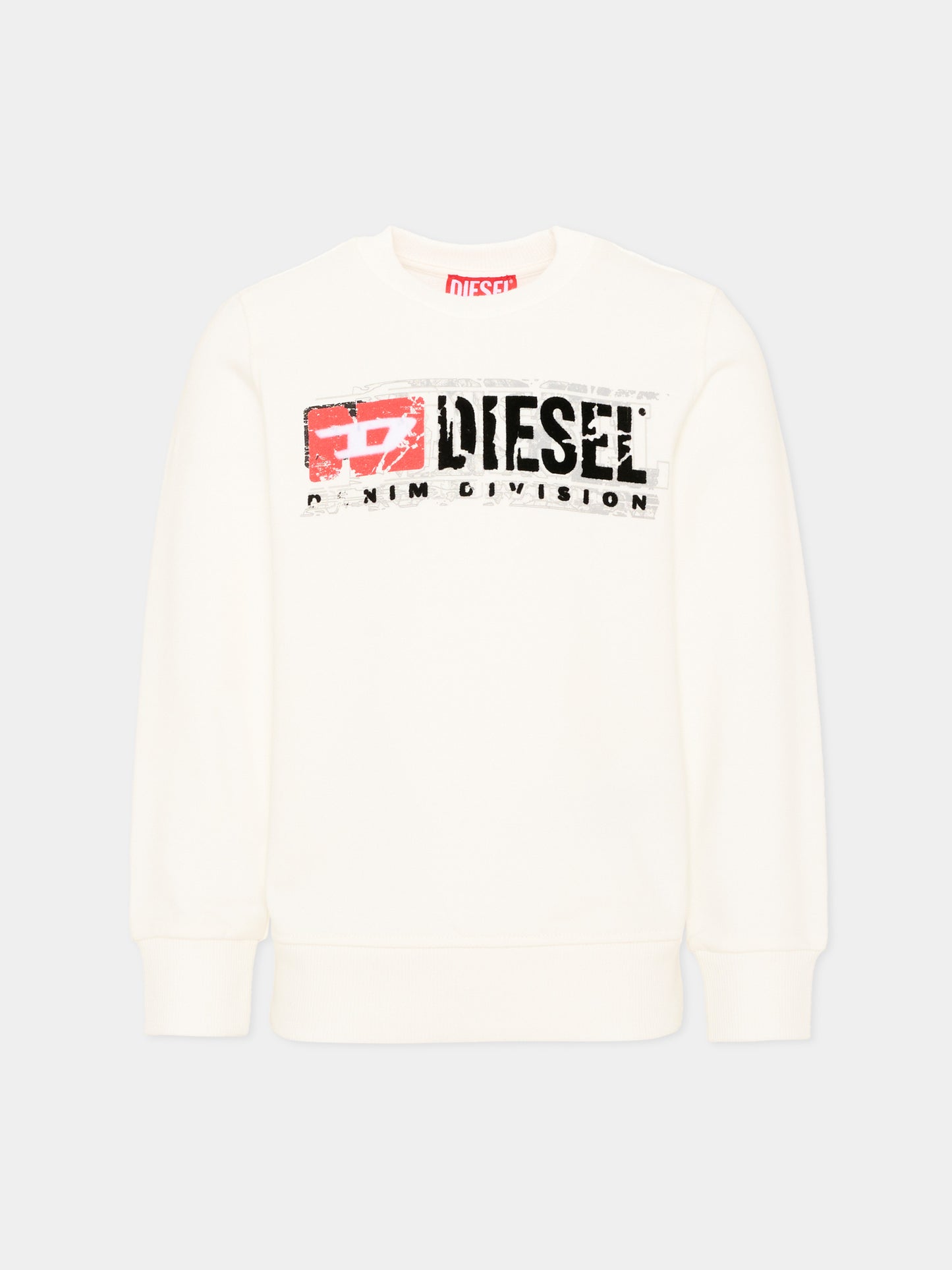 Felpa avorio per bambino con logo,Diesel,J02973 KYAVF K141
