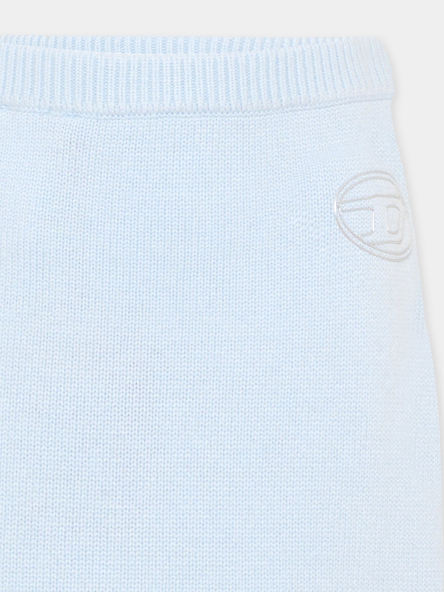 Gonna azzurra per bambina con logo,Diesel,J03020 KYAYX K80U
