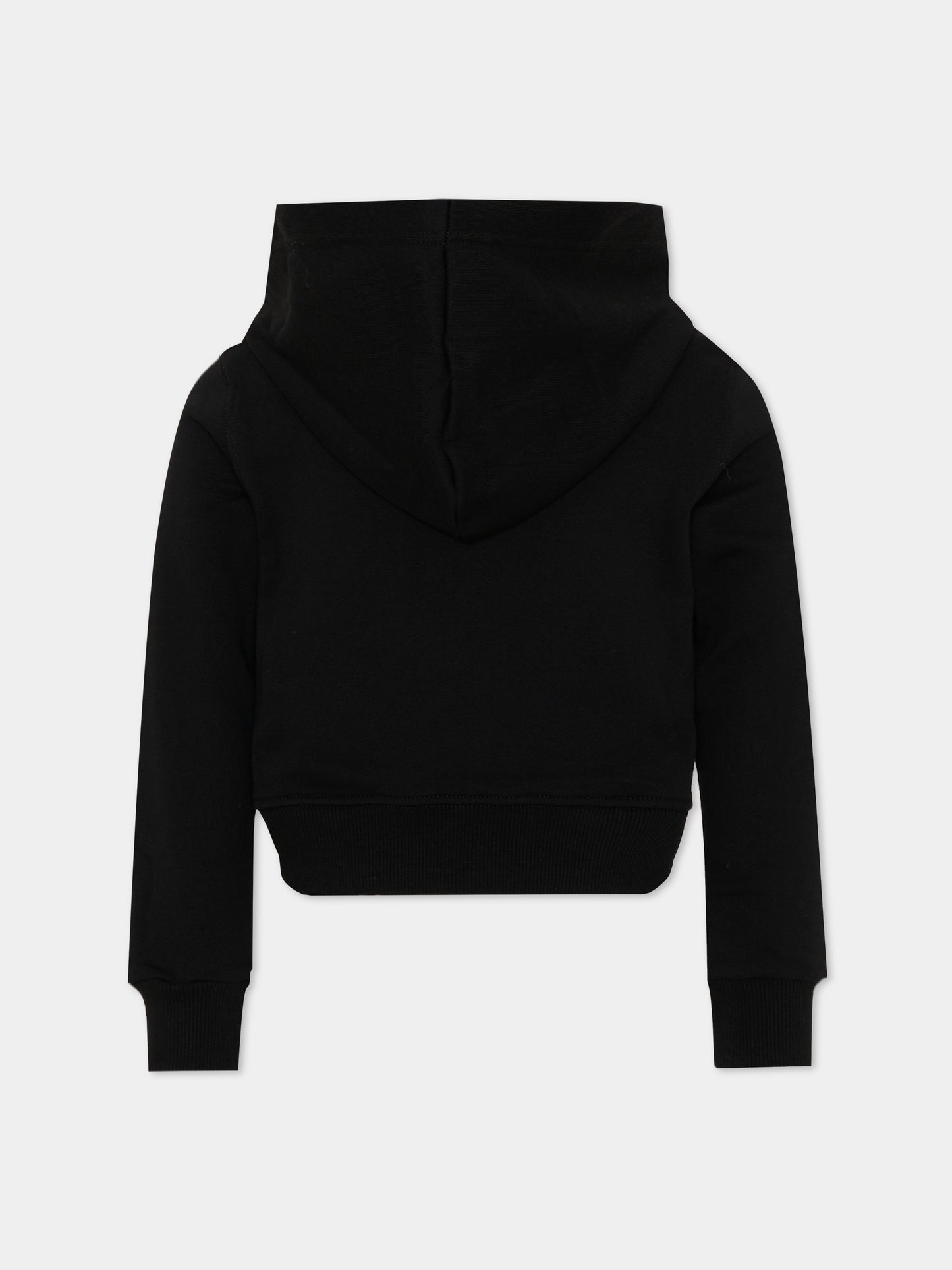 Felpa con cappuccio nera con logo per bambina,Diesel,J03021 KYA2L K900
