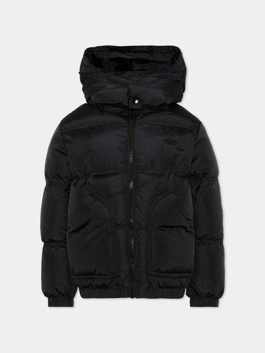 Piumino nero per bambini con cappuccio,Diesel,J03025 KXBVC K900