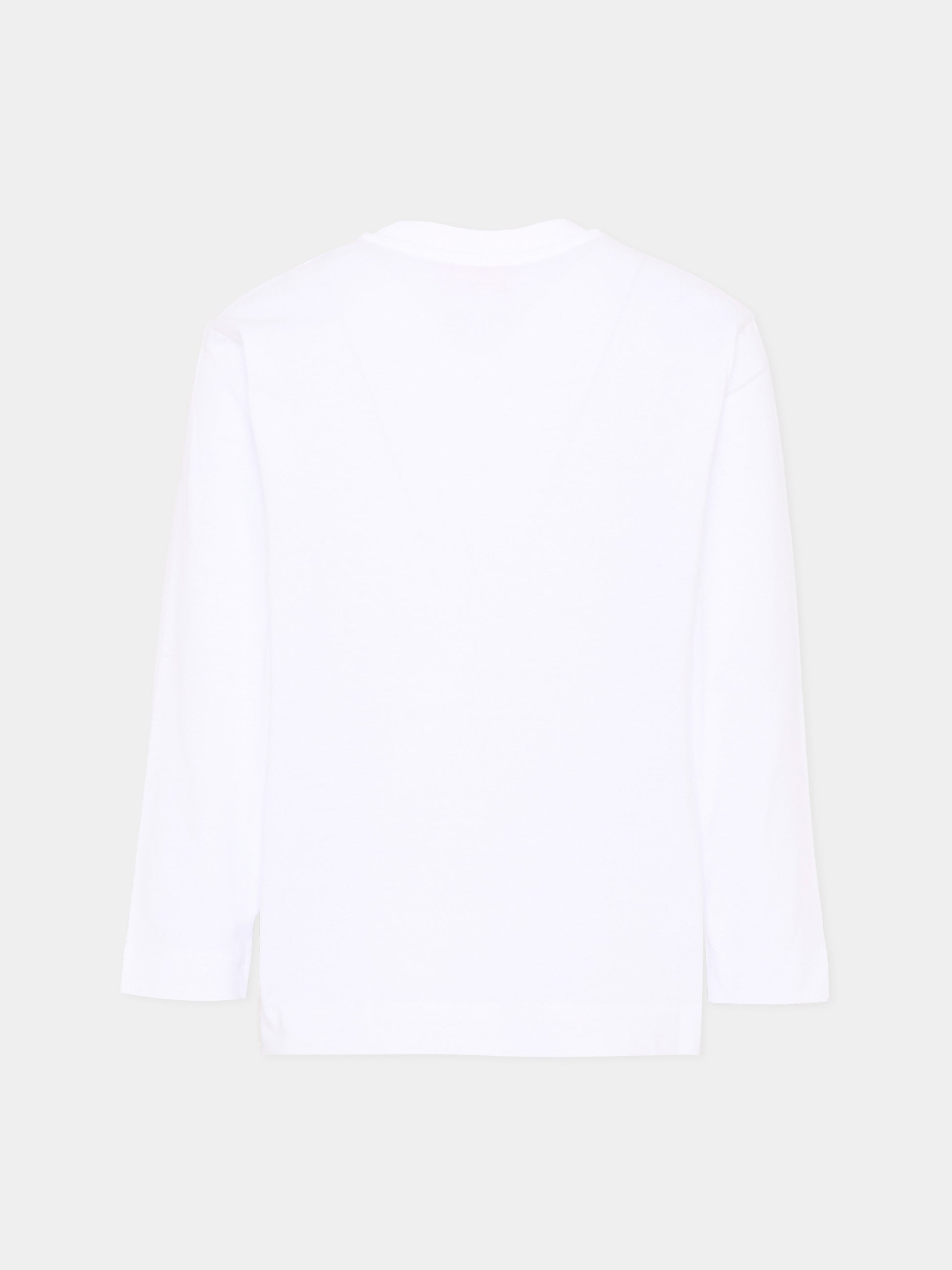 T-Shirt a manica lunga bianca per bambini con logo,Diesel,J03037 0GRAI K100
