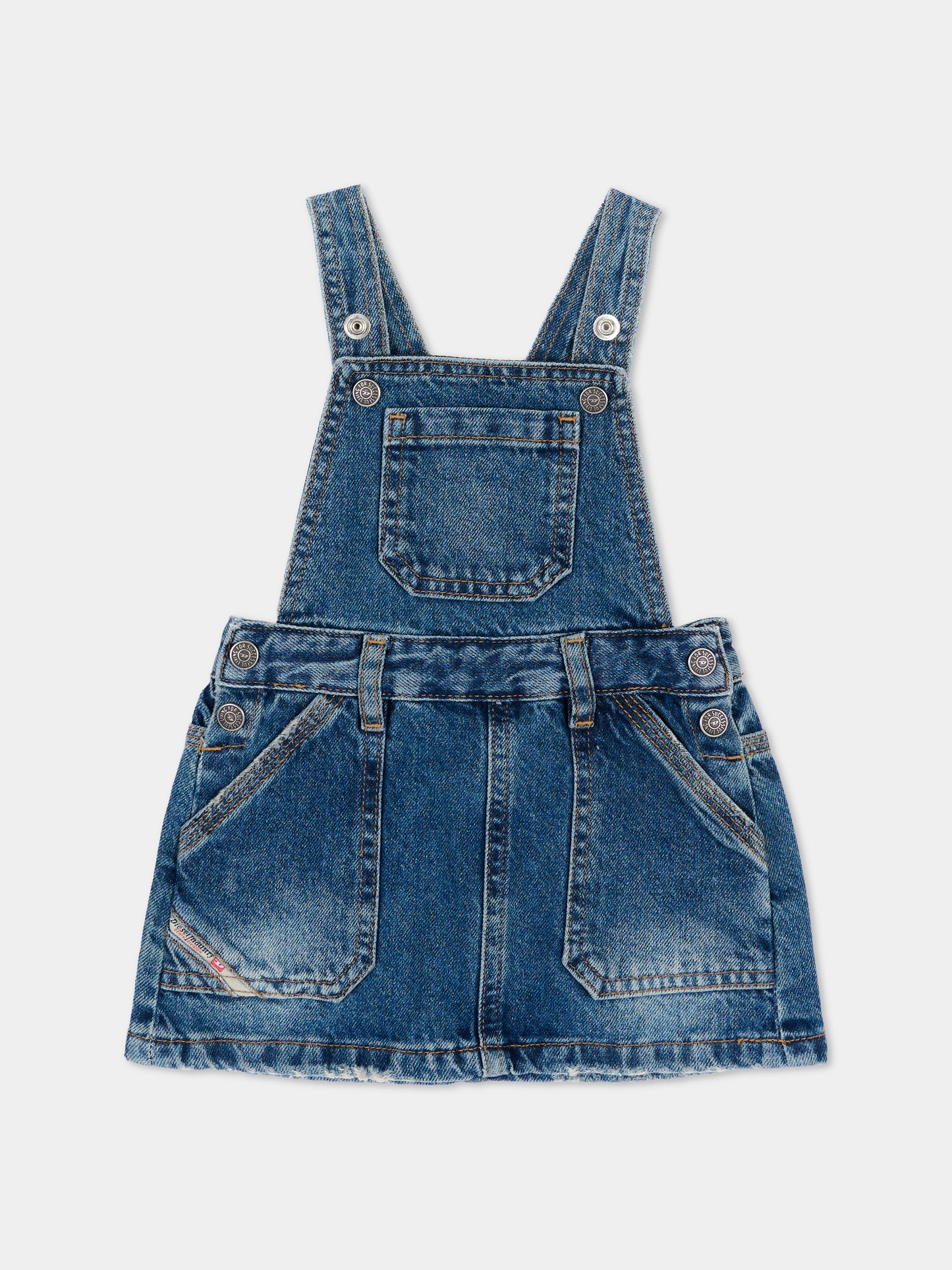 Salopette denim per neonata,Diesel,K00810 KXBU1 K01