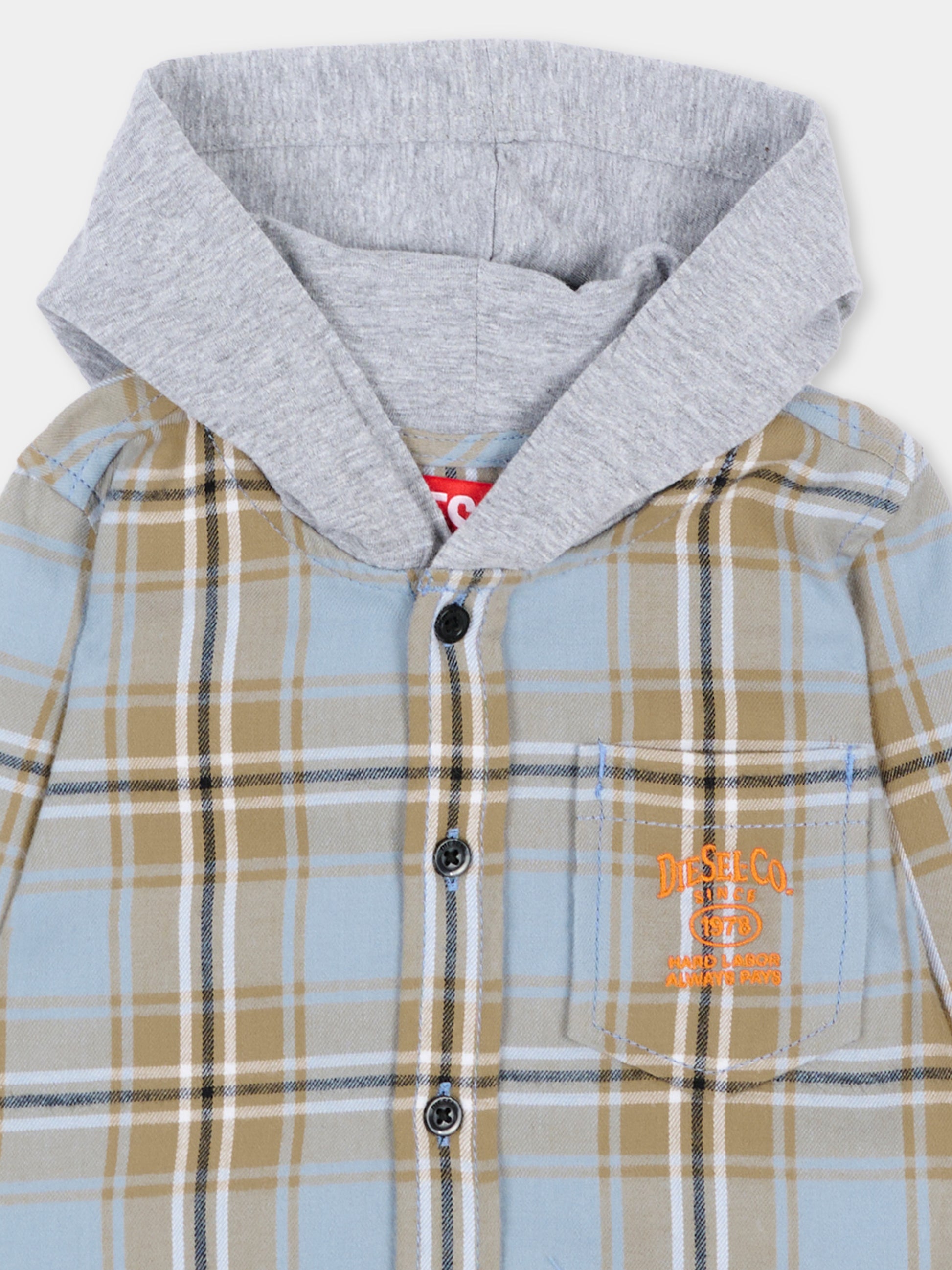 Camicia a manica lunga a quadri per neonato,Diesel,K00831 KXBU9 K80U