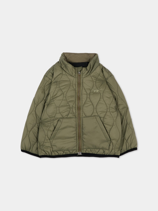 Piumino verde per neonato trapuntato con logo,Diesel,K00833 KXBS2 K511