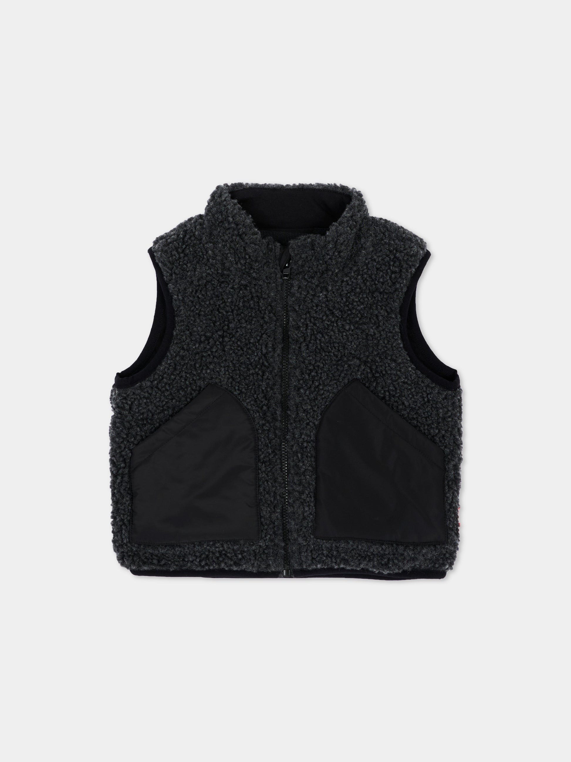 Gilet grigio per neonati con logo,Diesel,K00834 0QFAH K910A