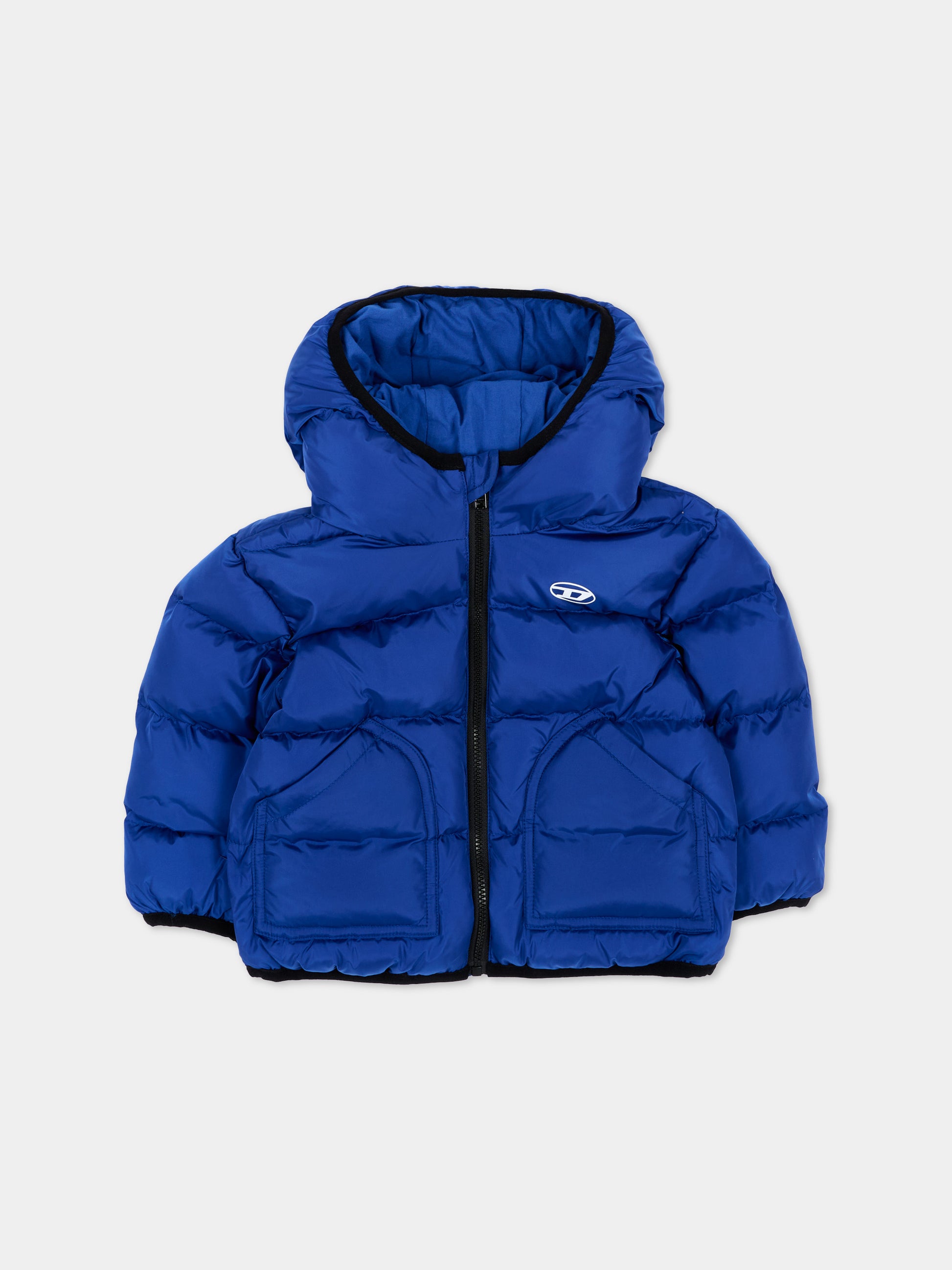 Piumino blu per neonato con logo,Diesel,K00835 KXBVC K89G