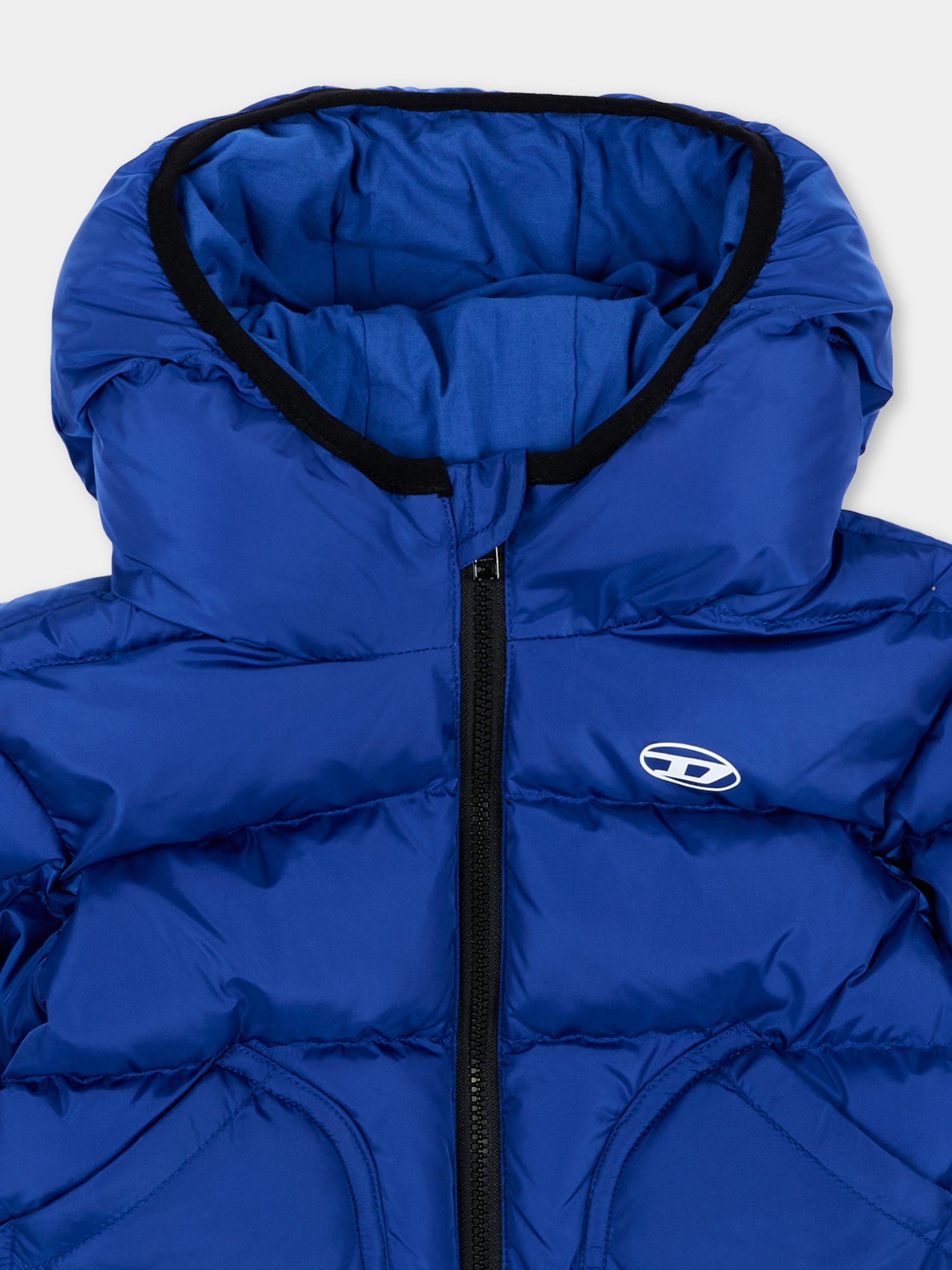 Piumino blu per neonato con logo,Diesel,K00835 KXBVC K89G