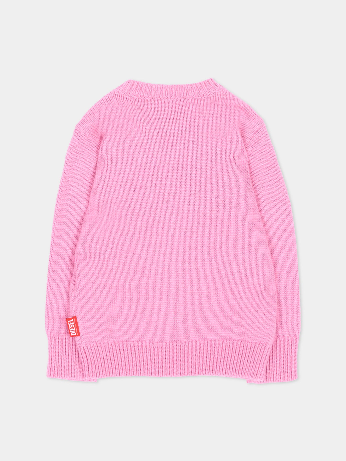 Maglione rosa per neonata con logo,Diesel,K00837 KYAYX K39G