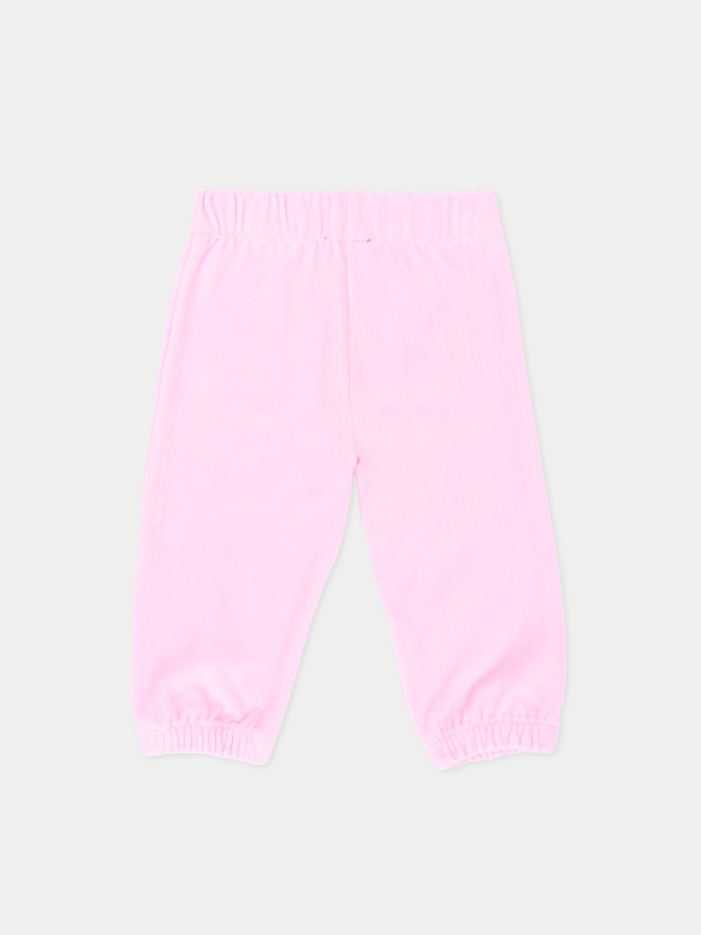 Pantalone rosa per neonata in ciniglia con logo,Diesel,K00841 KYA2S K39G