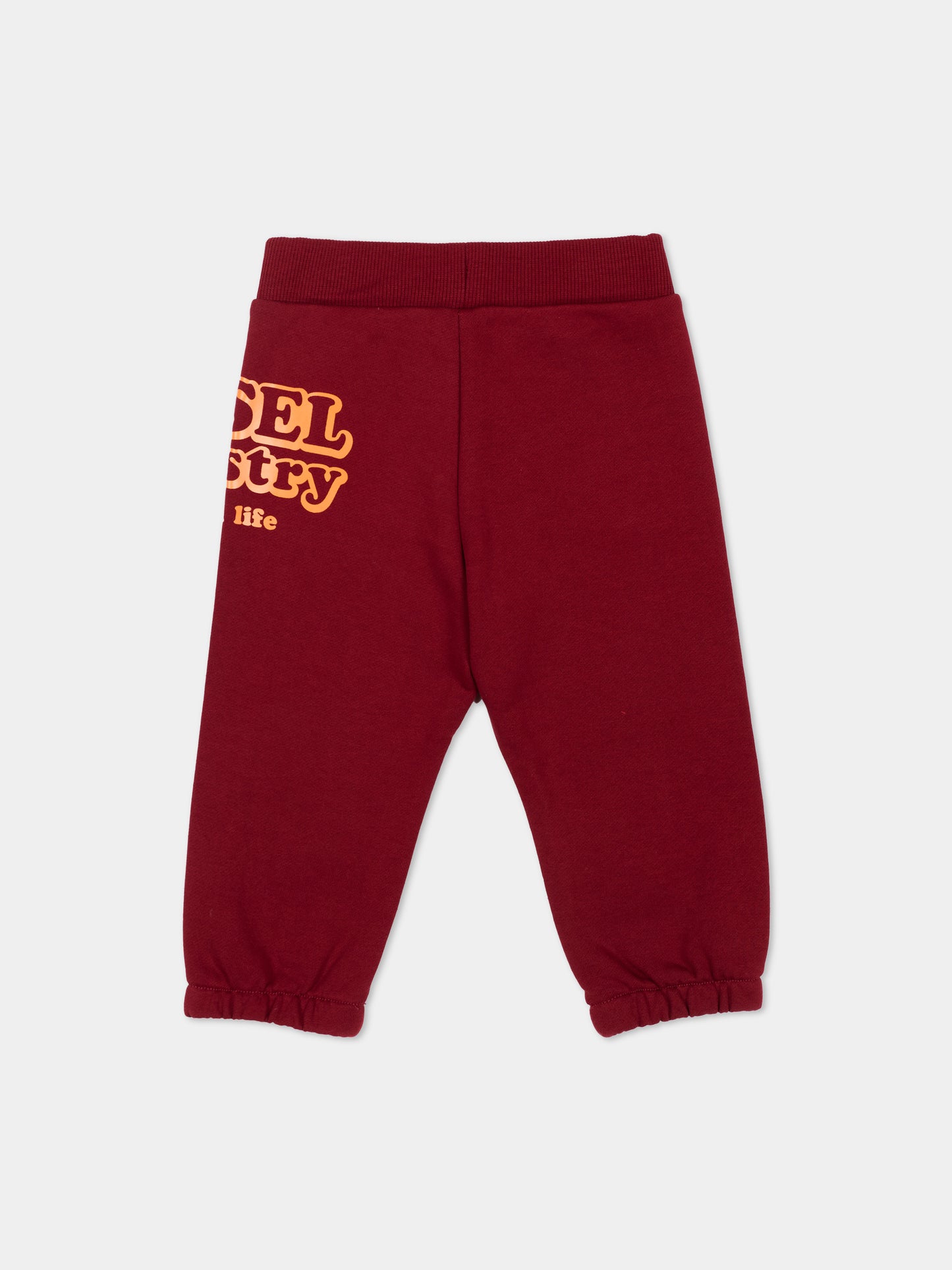 Pantaloni sportivi bordeaux per neonati con logo,Diesel,K00843 KYAVF K440