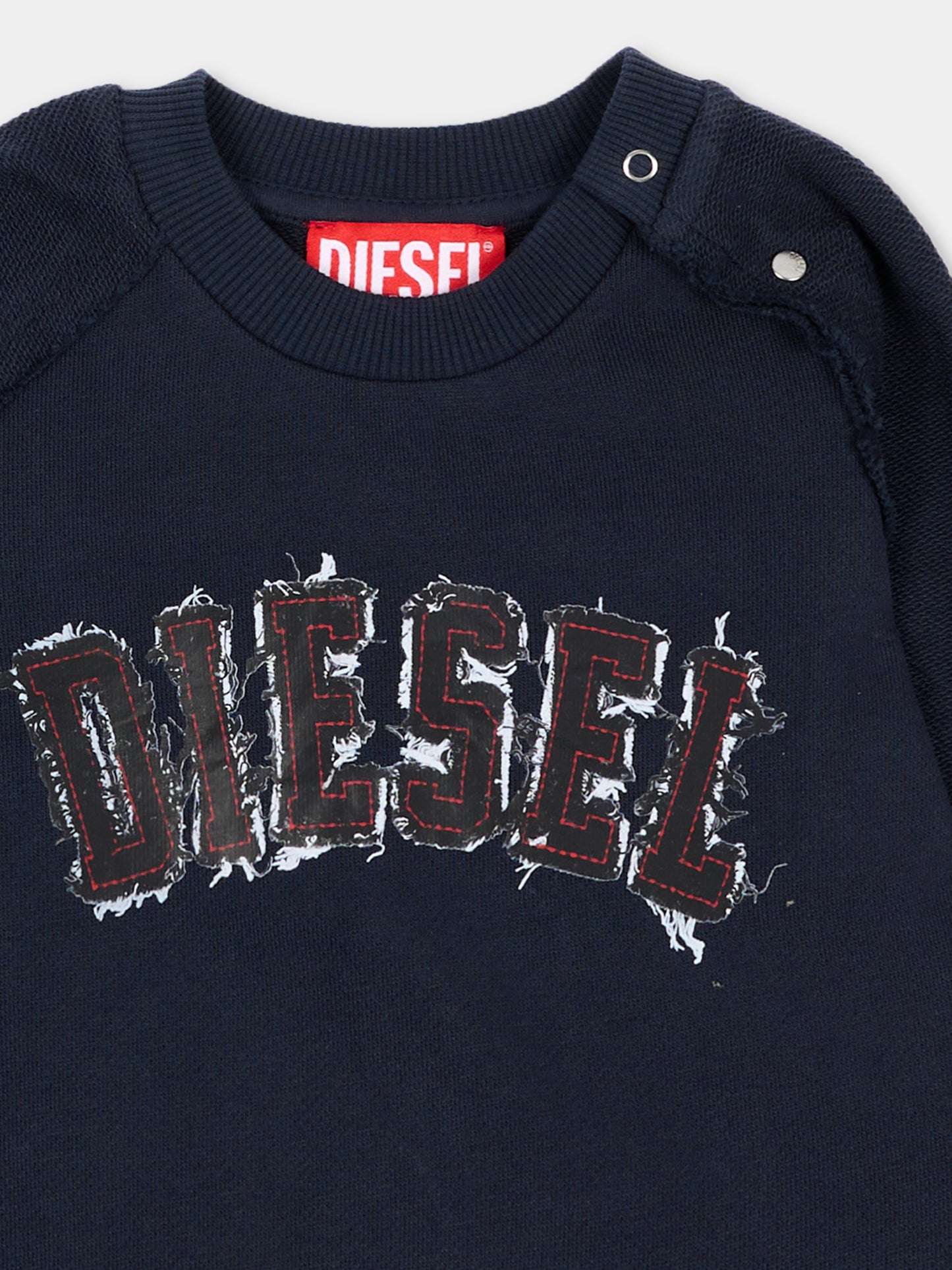 Felpa blu per neonato con logo,Diesel,K00849 KYA2W K8AT