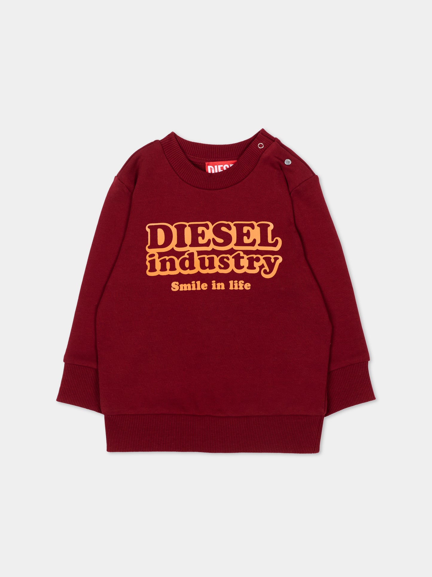 Felpa bordeaux per neonati con logo,Diesel,K00852 KYAVF K440