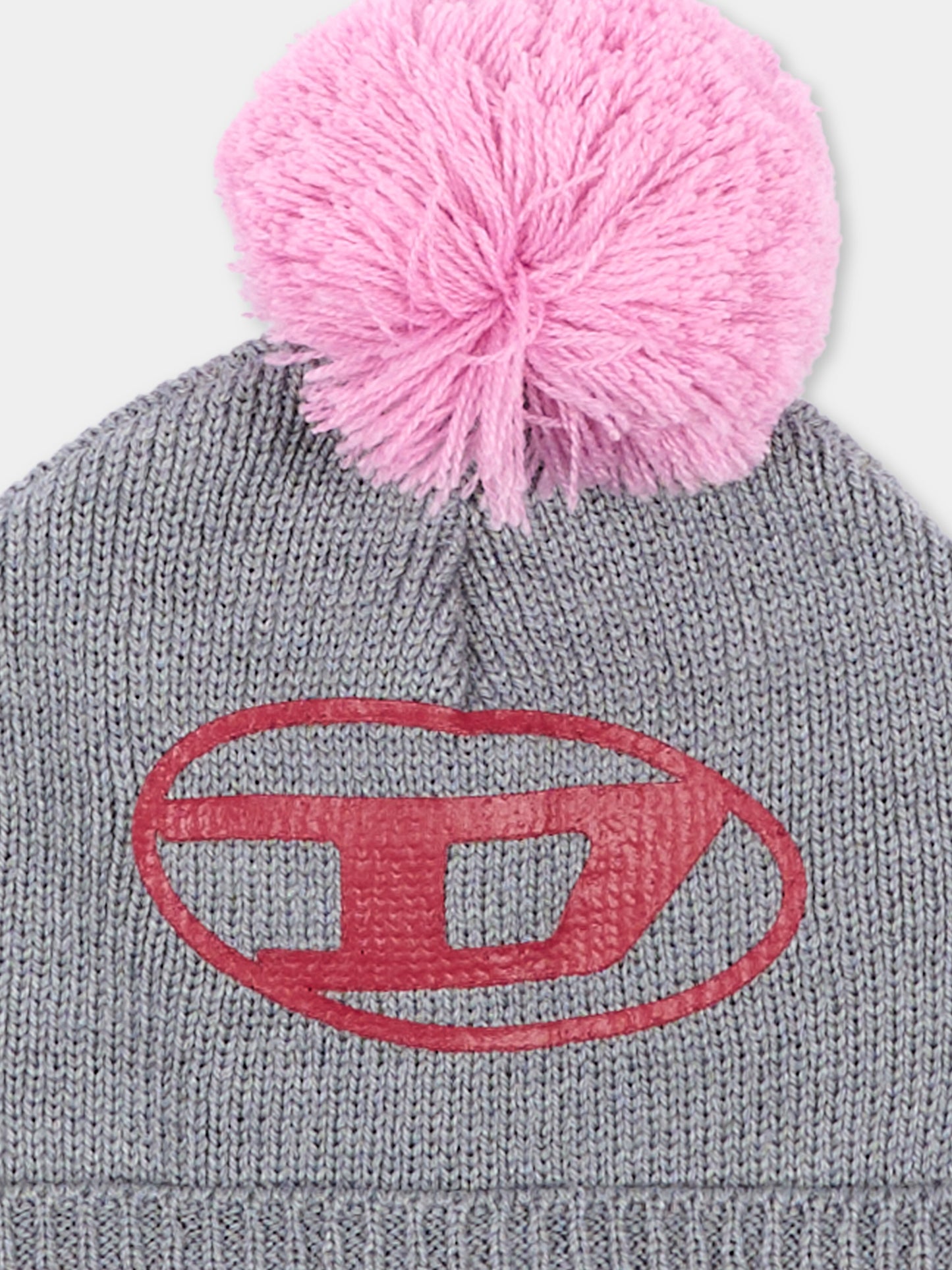Berretto grigio per bambina con logo,Diesel,K00877 KYAZ1 K963