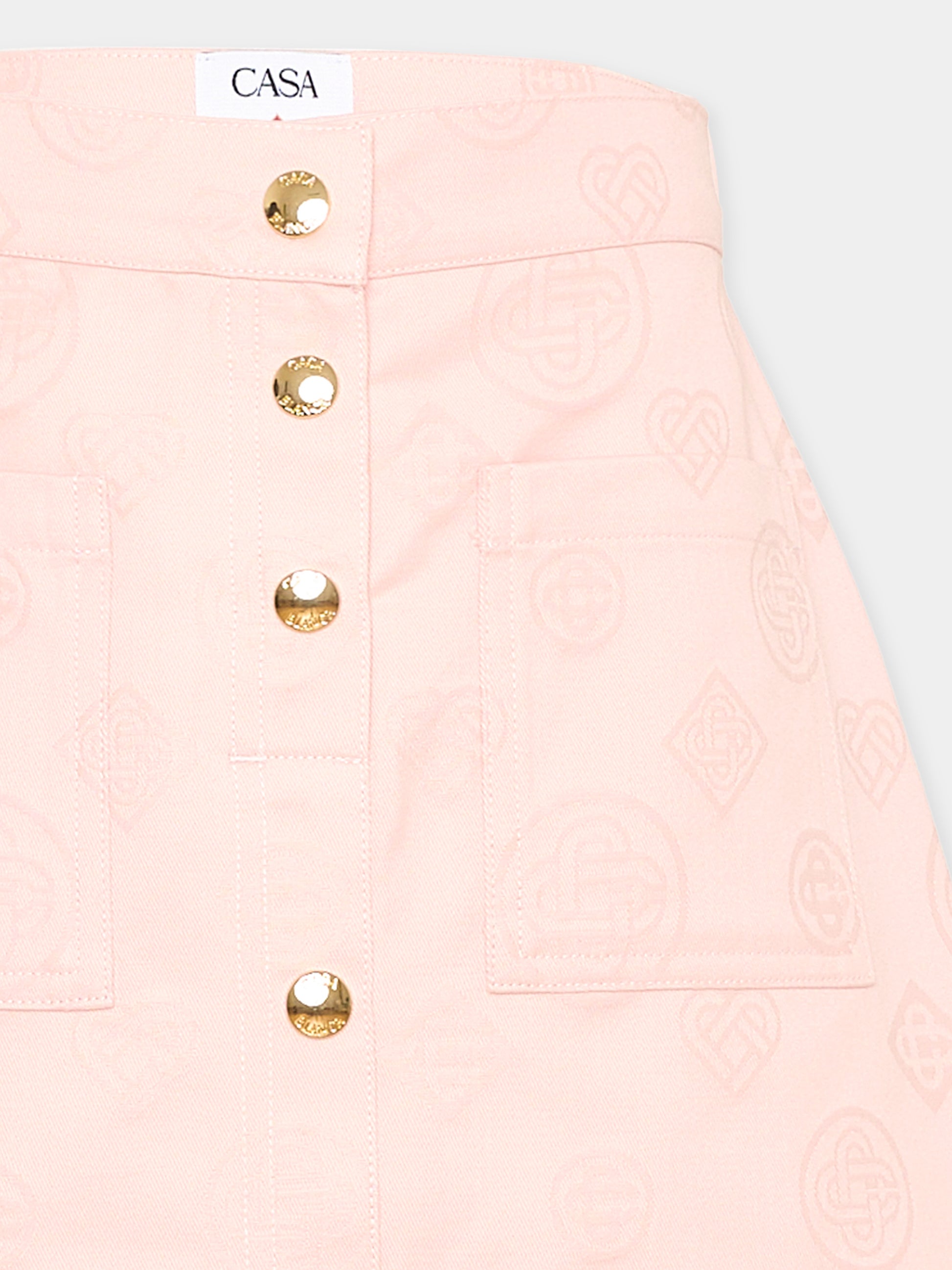 Gonna rosa per bambina con logo,Casablanca,K PF26 SK 240 01