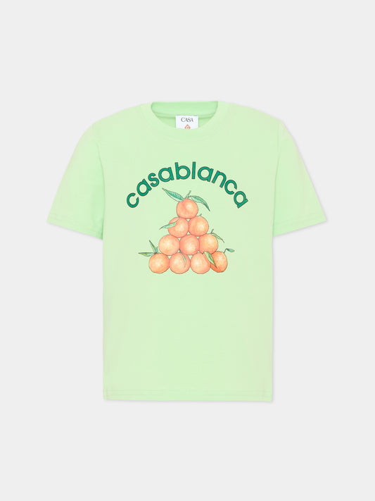 T-Shirt verde per bambini con arance,Casablanca,K PF26 JTS 038 04