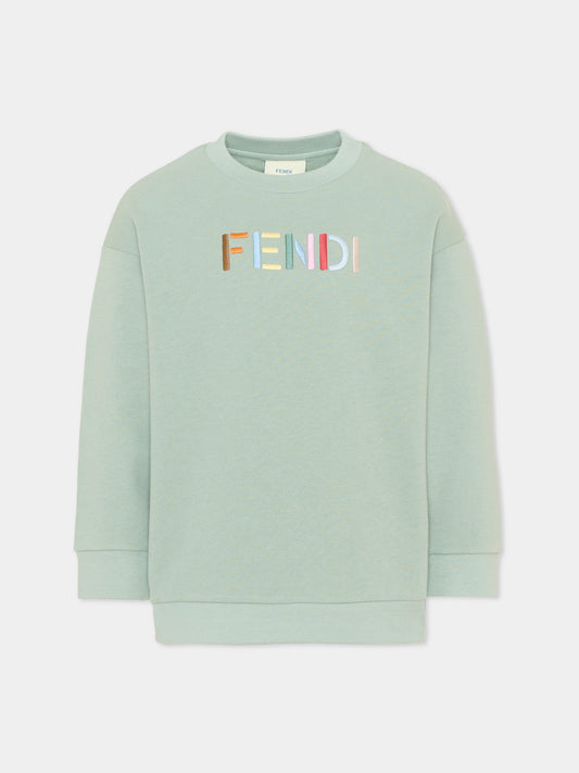 Felpa verde per bambini,Fendi Kids,JUH114 5V0 F1V3S