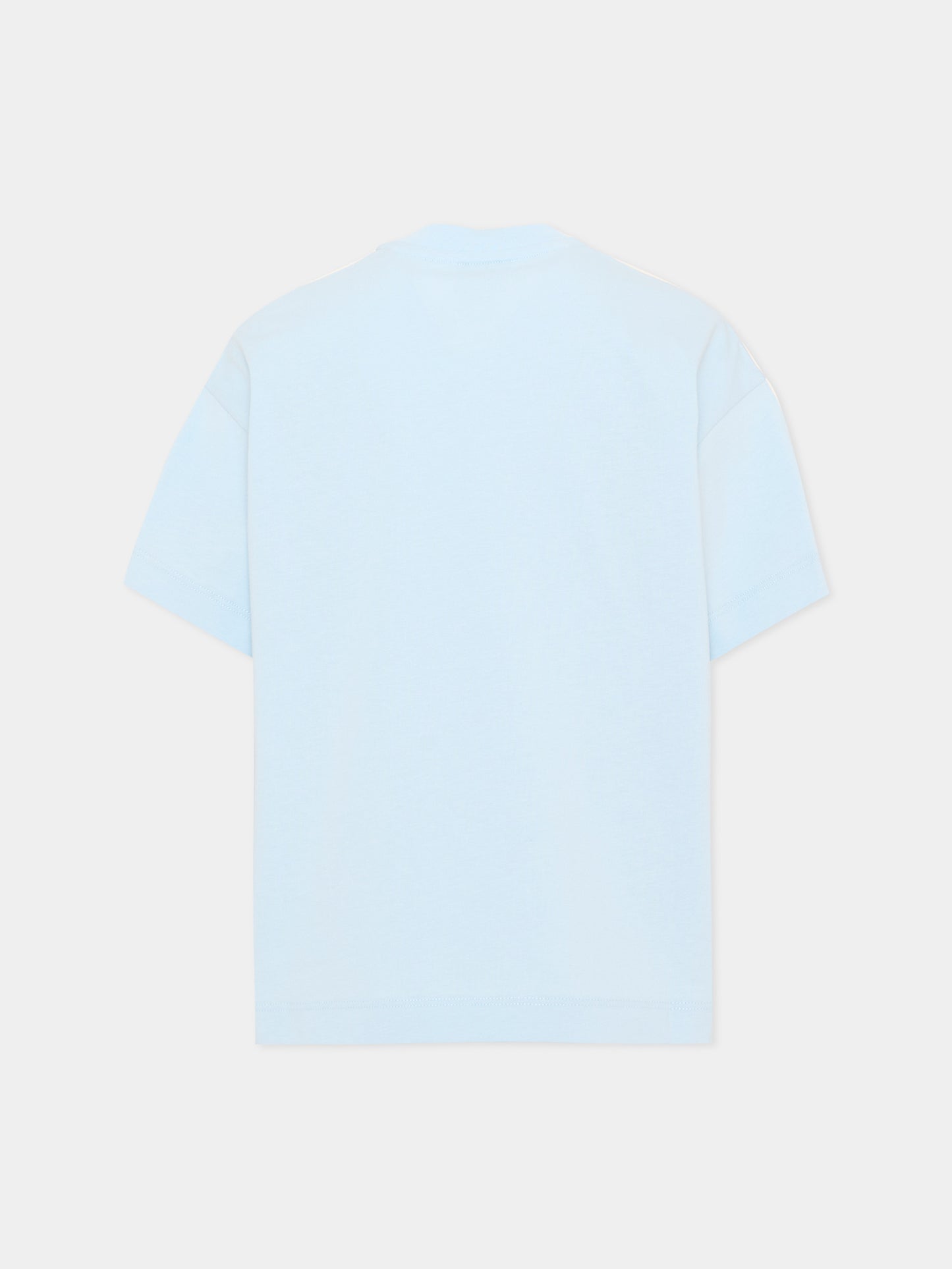 T-Shirt celeste per bambino con logo,Fendi Kids,JUI207 AY8D F0EX7