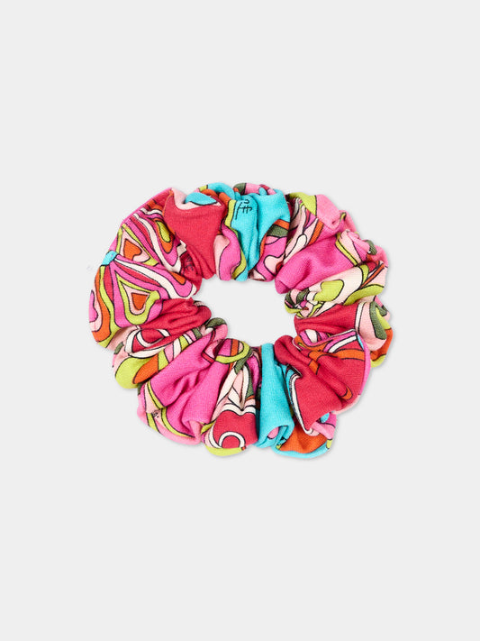 Elastico fucsia per bambina con stampa,Emilio Pucci Junior,PZ0A34 J0572 543MC