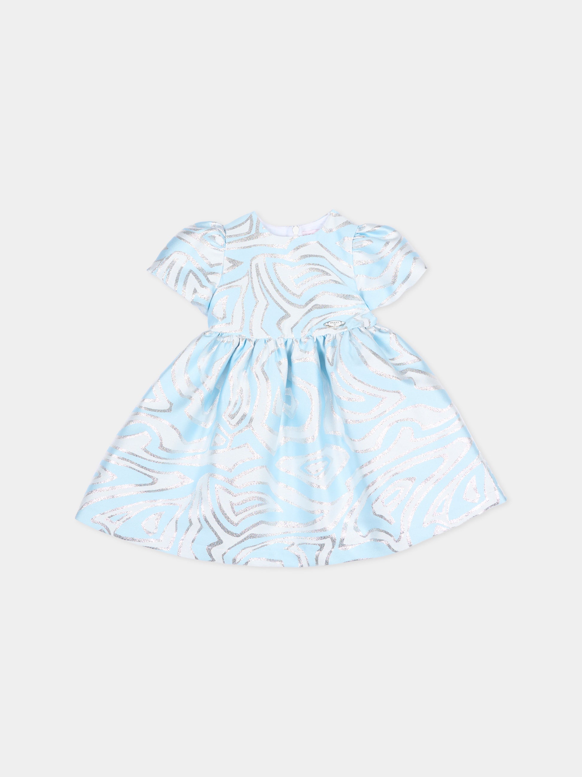 Abito celeste per neonata con vortici,Emilio Pucci Junior,PZ1101 S0273 600AG