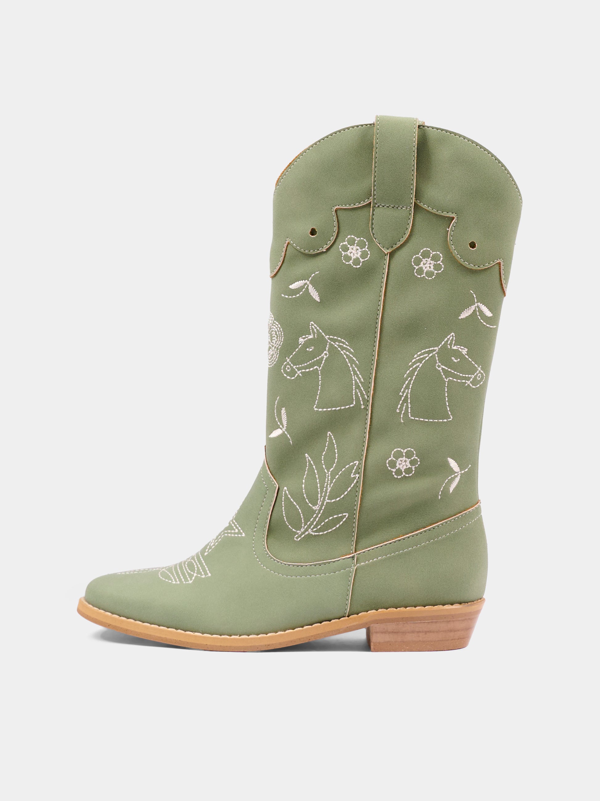 Stivali verde per bambina con ricami,Stella Mccartney Kids,TZ0C16 Z3983 70G
