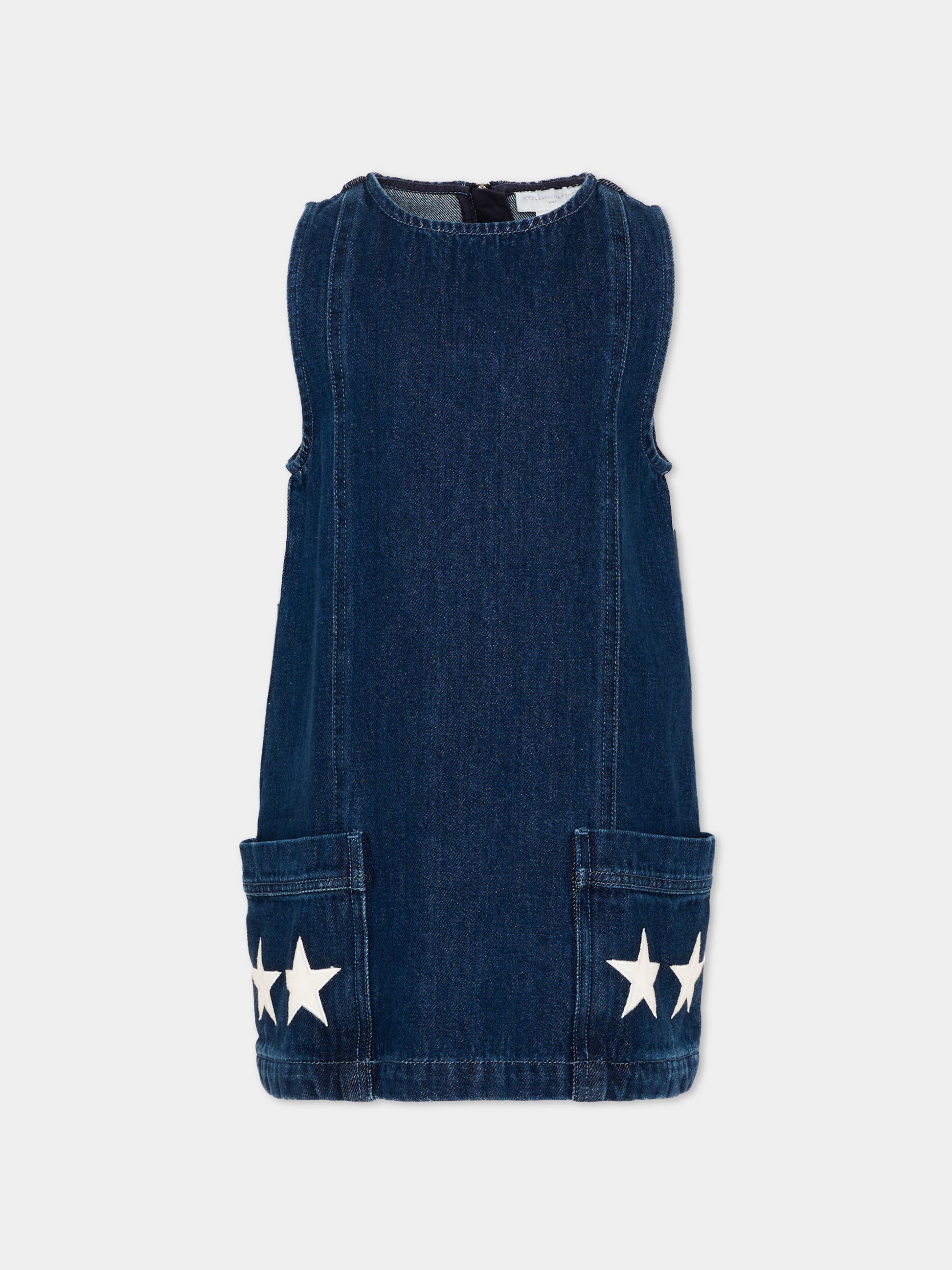 Vestito denim per bambina con stelle,Stella Mccartney Kids,TZ1A82 Z0746 665