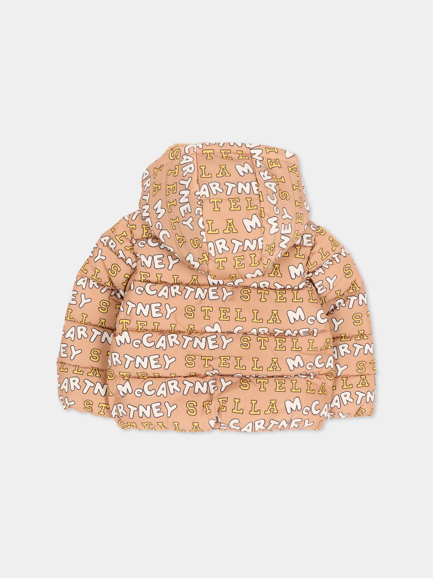 Piumino beige per neonato con logo,Stella Mccartney Kids,TZ2347 Z4068 362MC