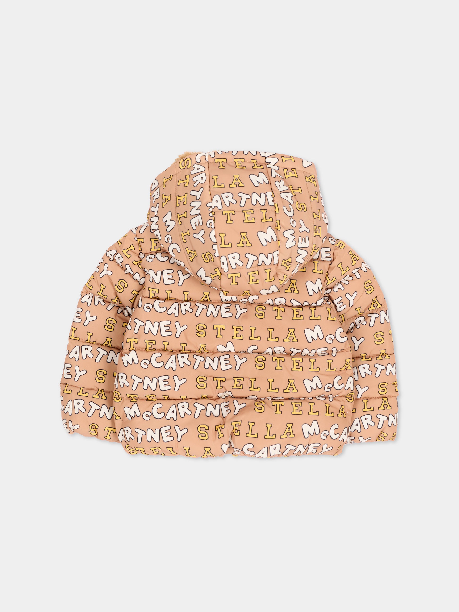 Piumino beige per neonato con logo,Stella Mccartney Kids,TZ2347 Z4068 362MC