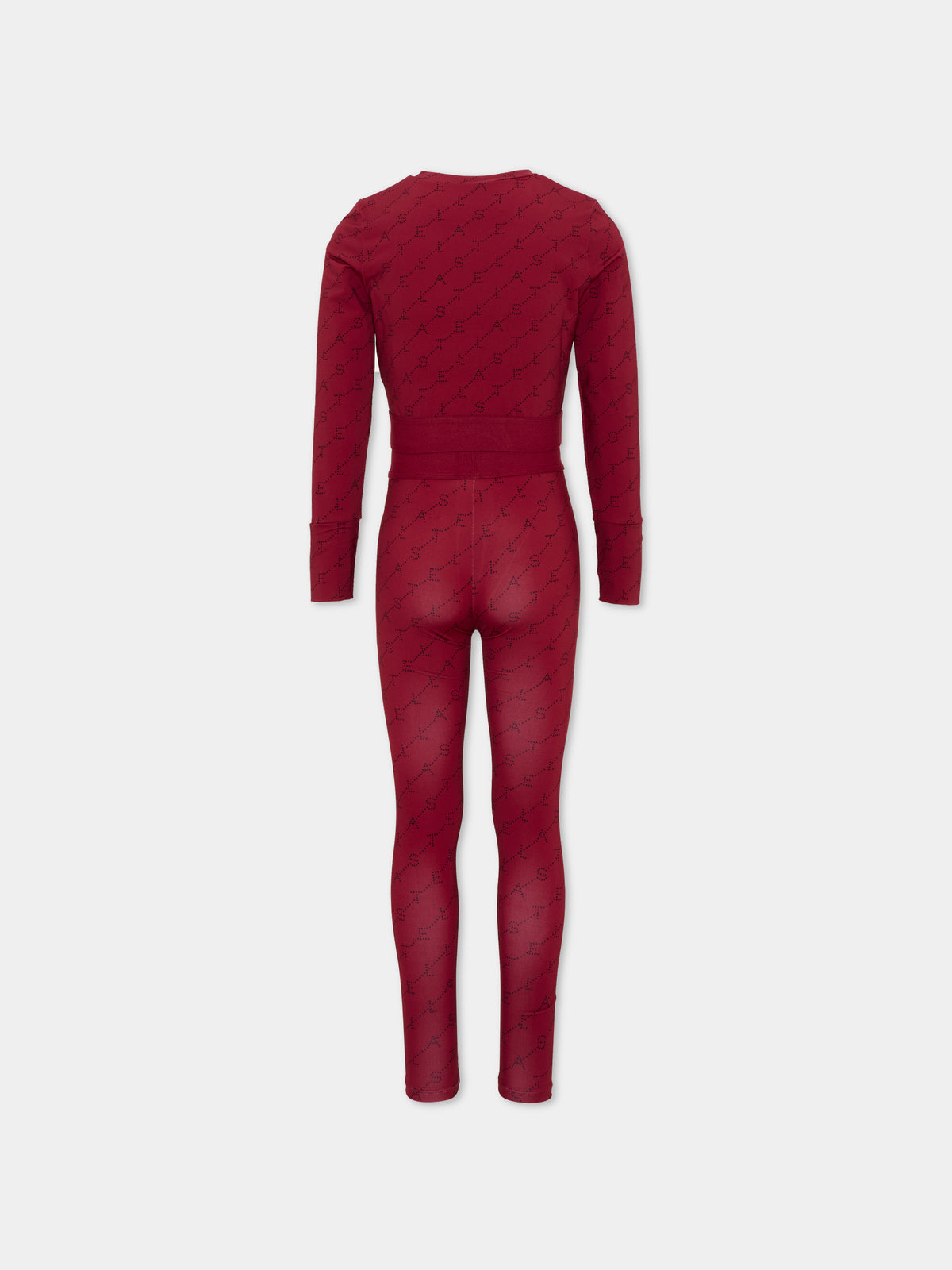 Completo sportivo lungo bordeaux per bambina con logo,Stella Mccartney Kids,TZ3A90 Z3919 416NE