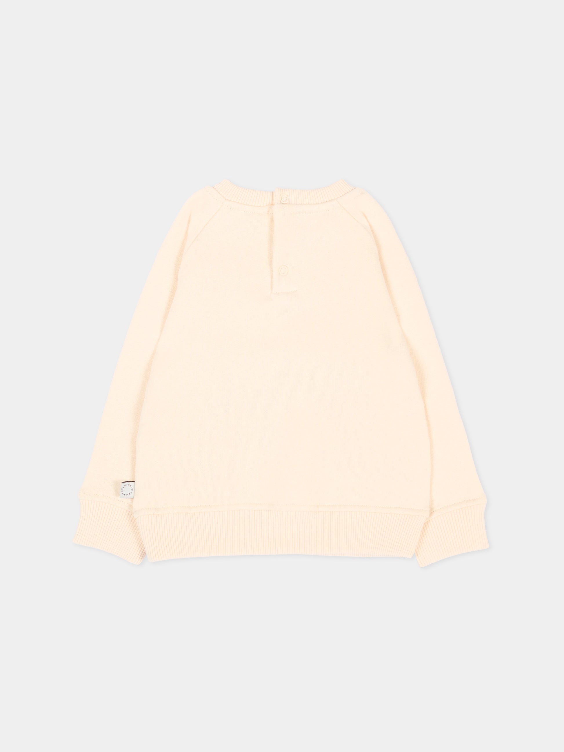 Felpa beige per neonata con logo,Stella Mccartney Kids,TZ4050 Z4016 193