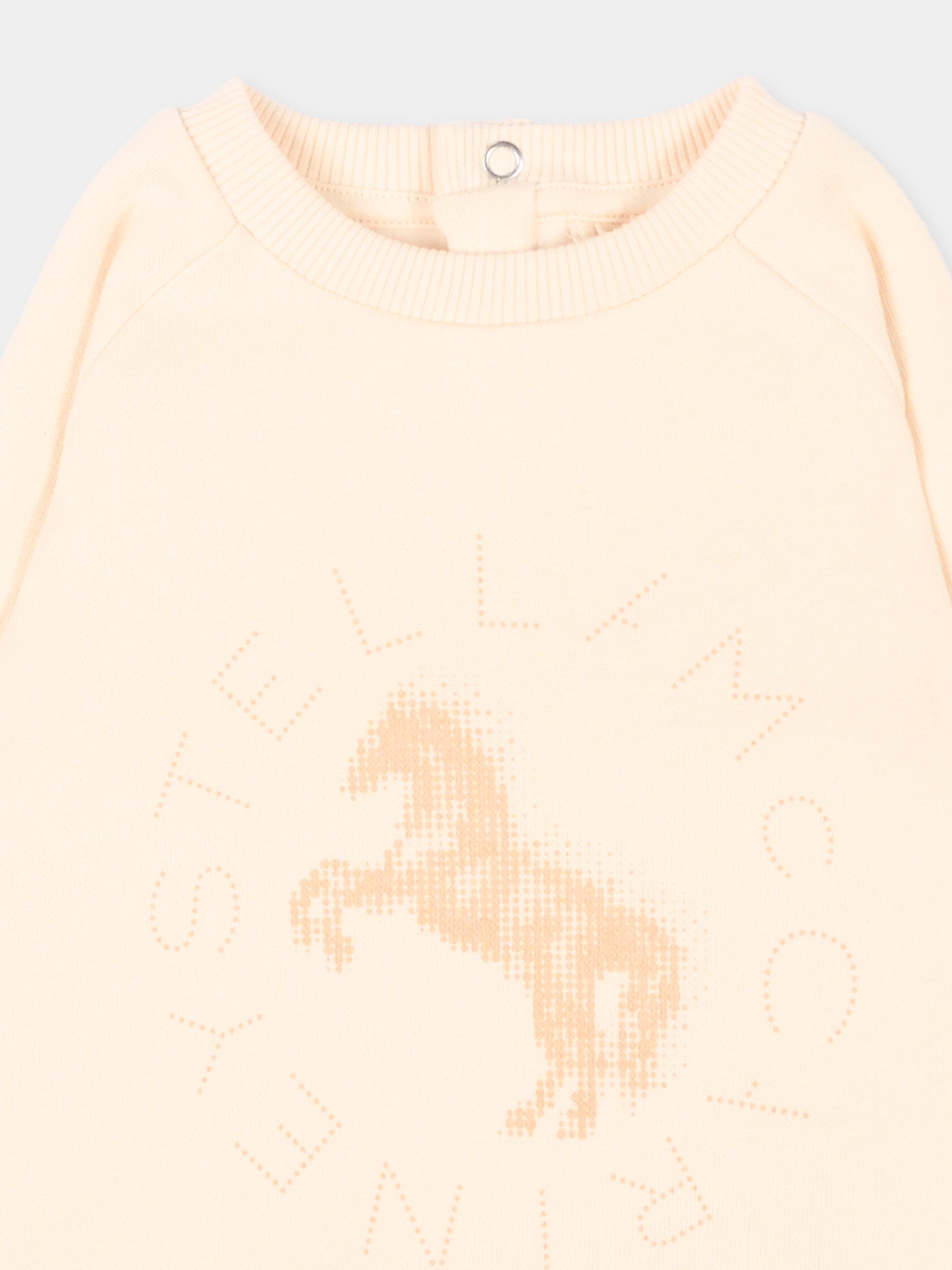 Felpa beige per neonata con logo,Stella Mccartney Kids,TZ4050 Z4016 193