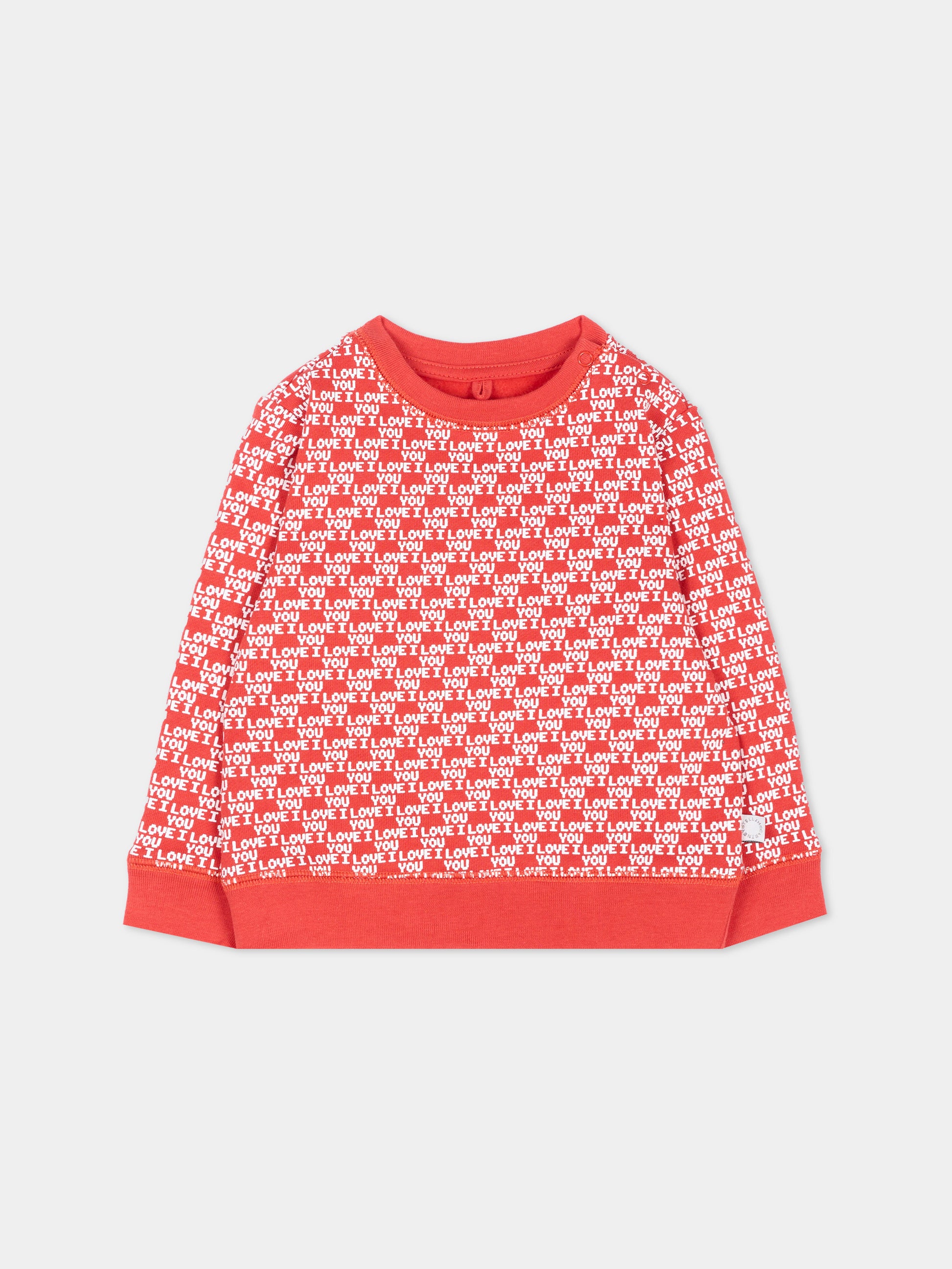 Felpa rossa per neonata con stampa,Stella Mccartney Kids,TZ4080 Z4023 423AV