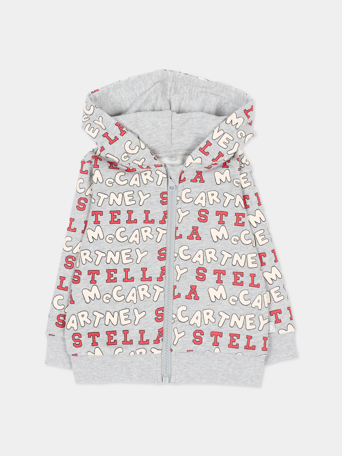 Felpa con cappuccio grigia per neonato con stampa,Stella Mccartney Kids,TZ4350 Z4013 807MC