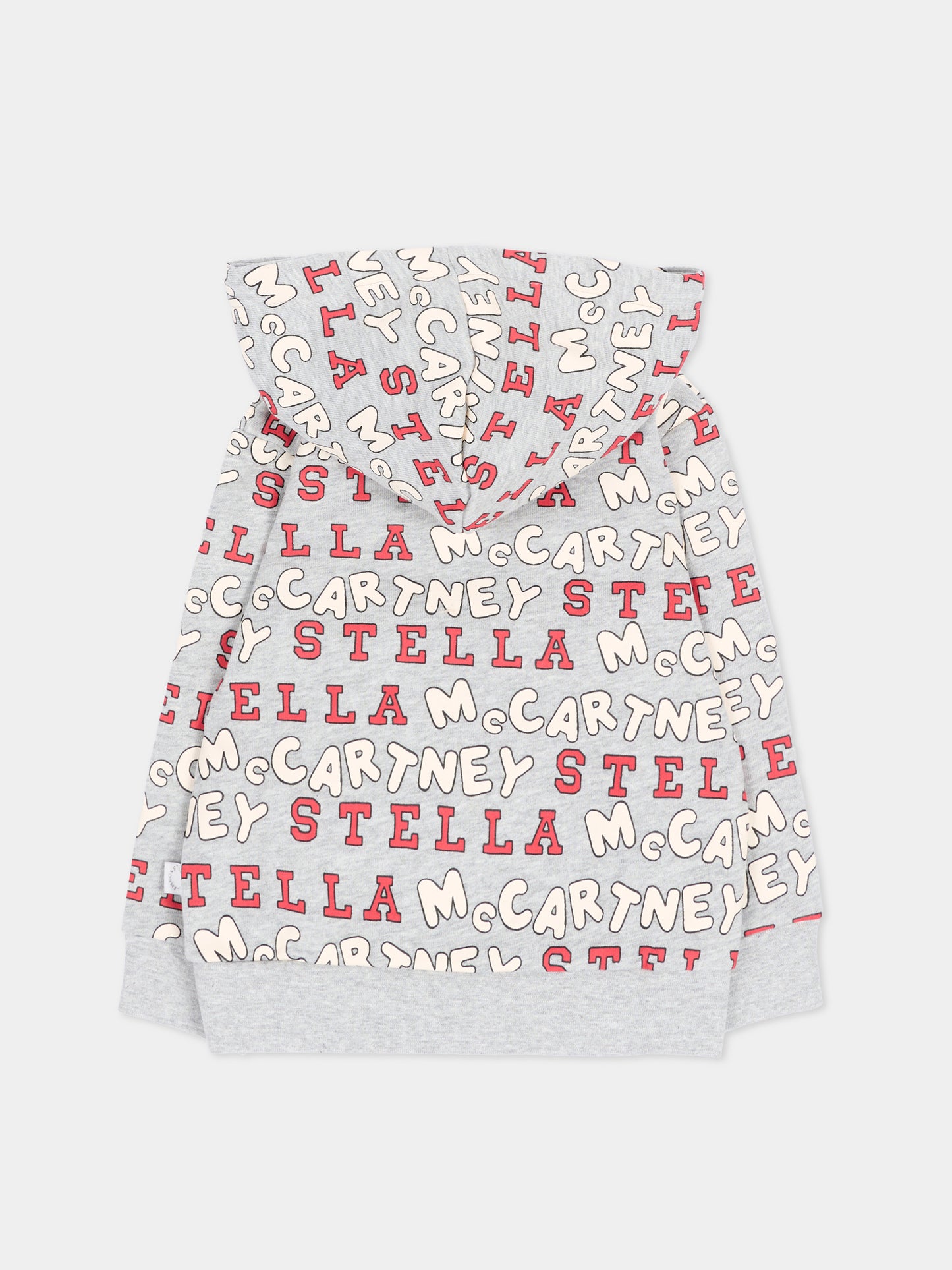 Felpa con cappuccio grigia per neonato con stampa,Stella Mccartney Kids,TZ4350 Z4013 807MC