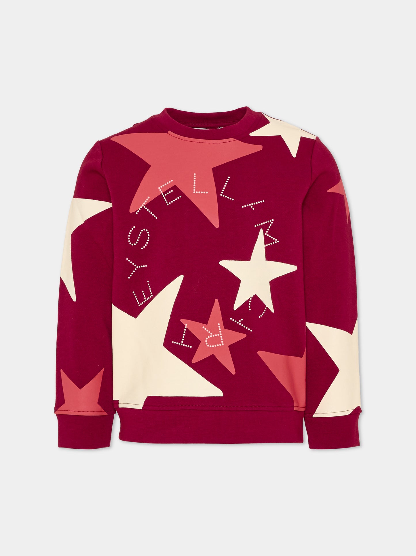 Felpa bordeaux per bambina con stelle,Stella Mccartney Kids,TZ4A20 Z3886 416MC