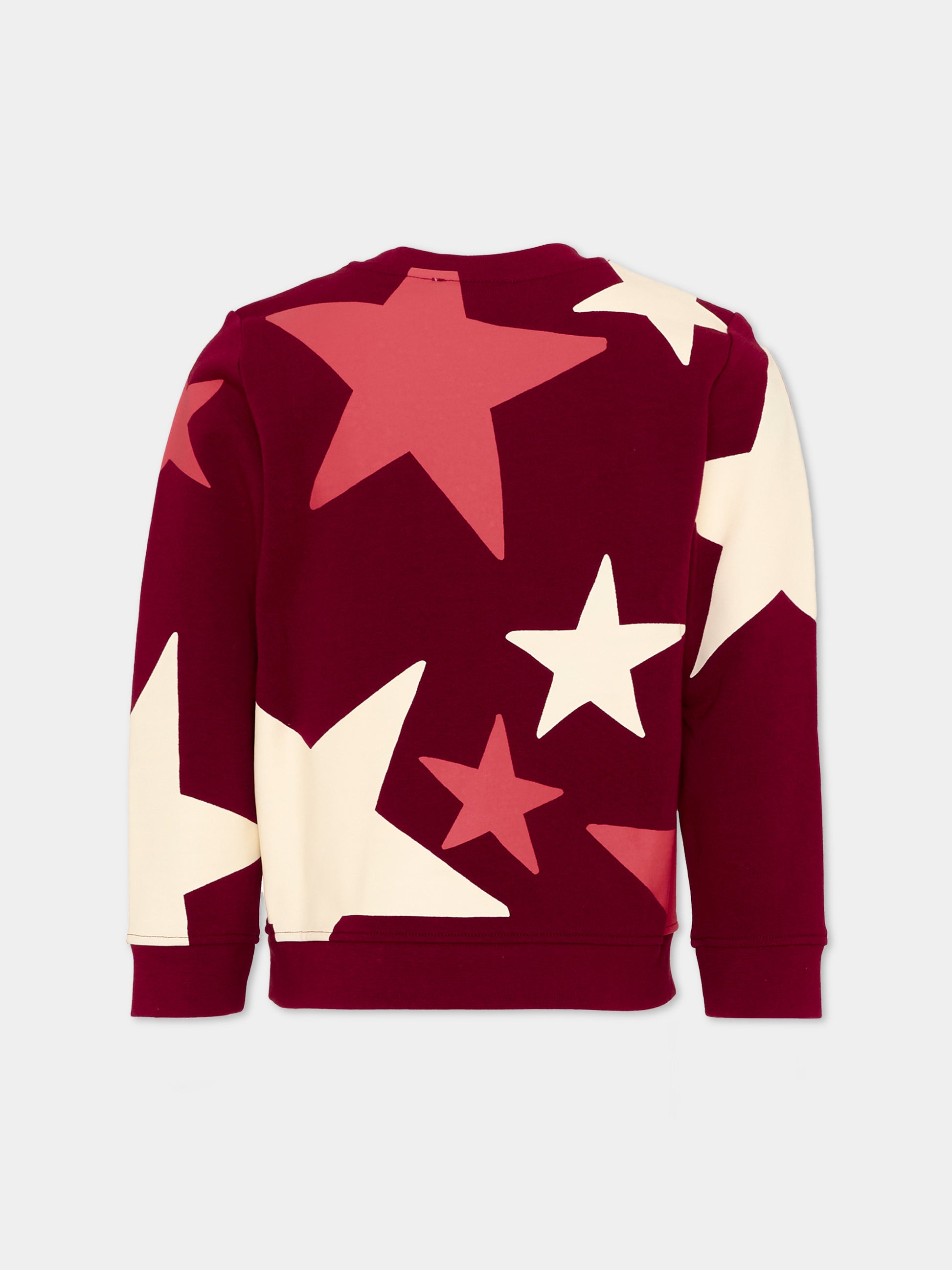 Felpa bordeaux per bambina con stelle,Stella Mccartney Kids,TZ4A20 Z3886 416MC