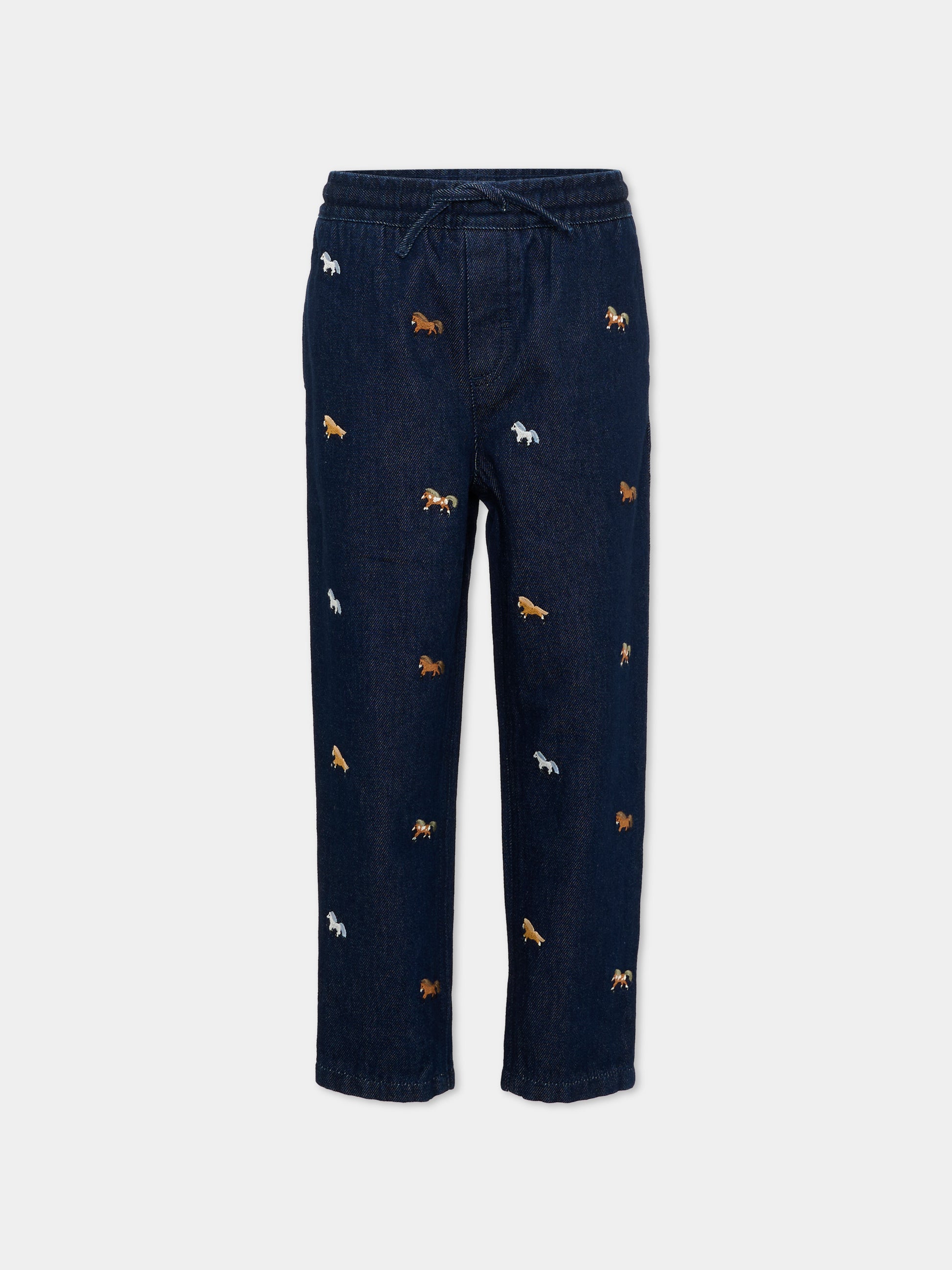 Jeans denim per bambino con cavalli,Stella Mccartney Kids,TZ6I10 Z4062 620EM