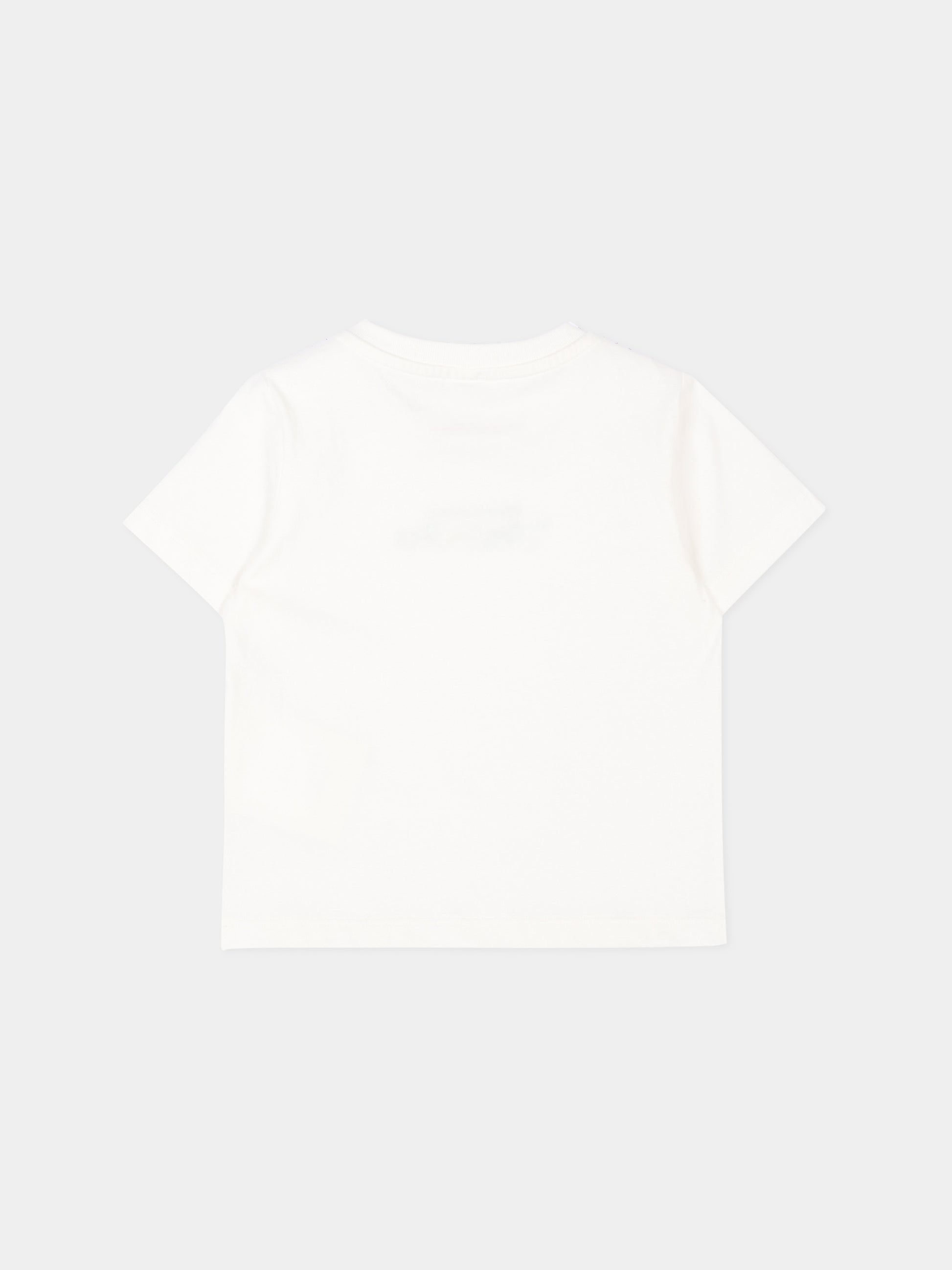 T-shirt avorio per neonato con logo,Stella Mccartney Kids,TZ8311 Z3772 101
