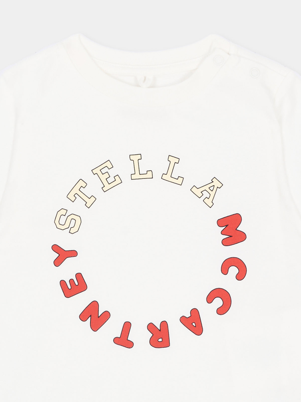 T-shirt avorio per neonati con logo,Stella Mccartney Kids,TZ8341 Z3931 101