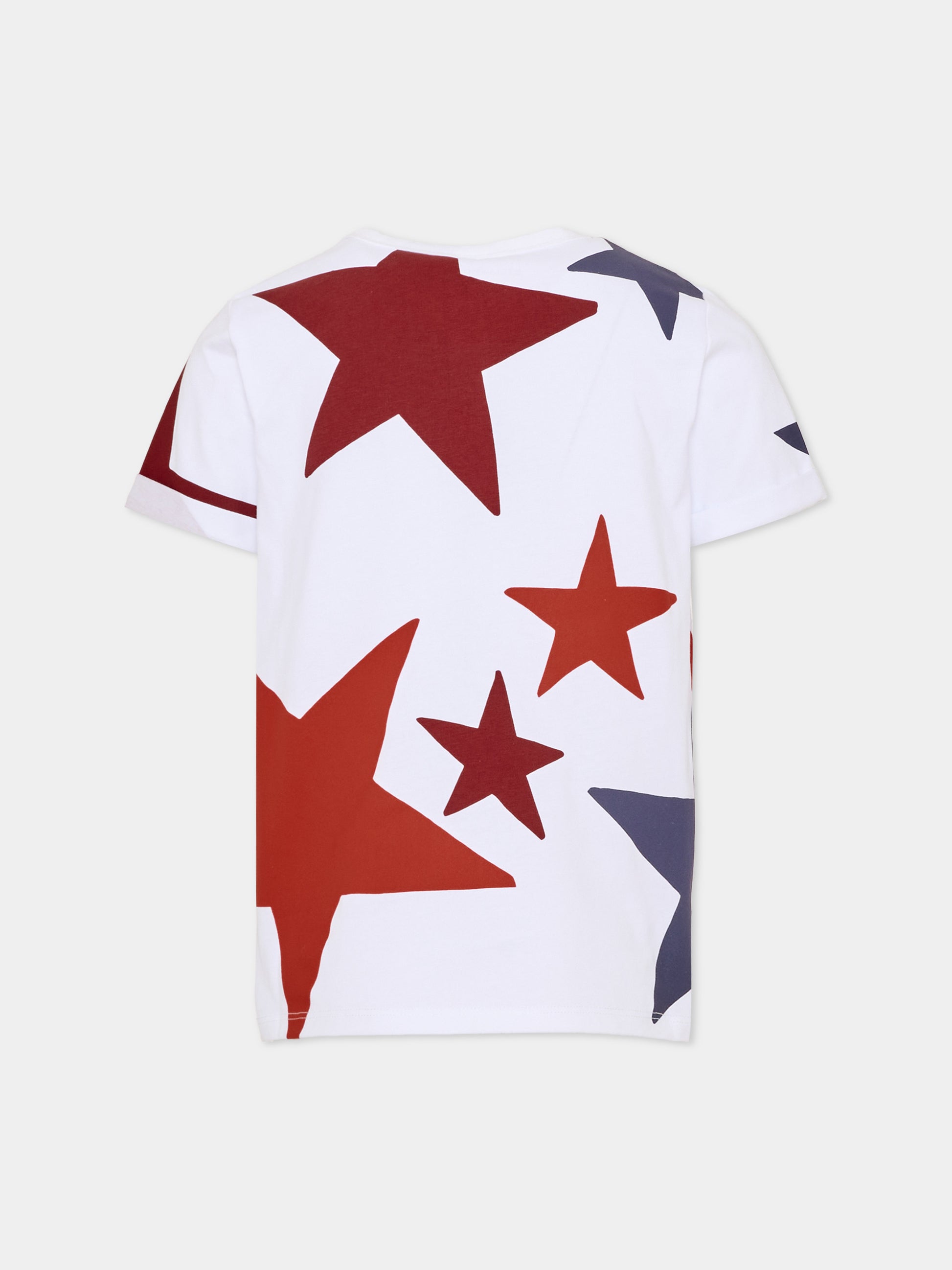 T-shirt bianca per bambina con stelle,Stella Mccartney Kids,TZ8A21 Z3883 100MC