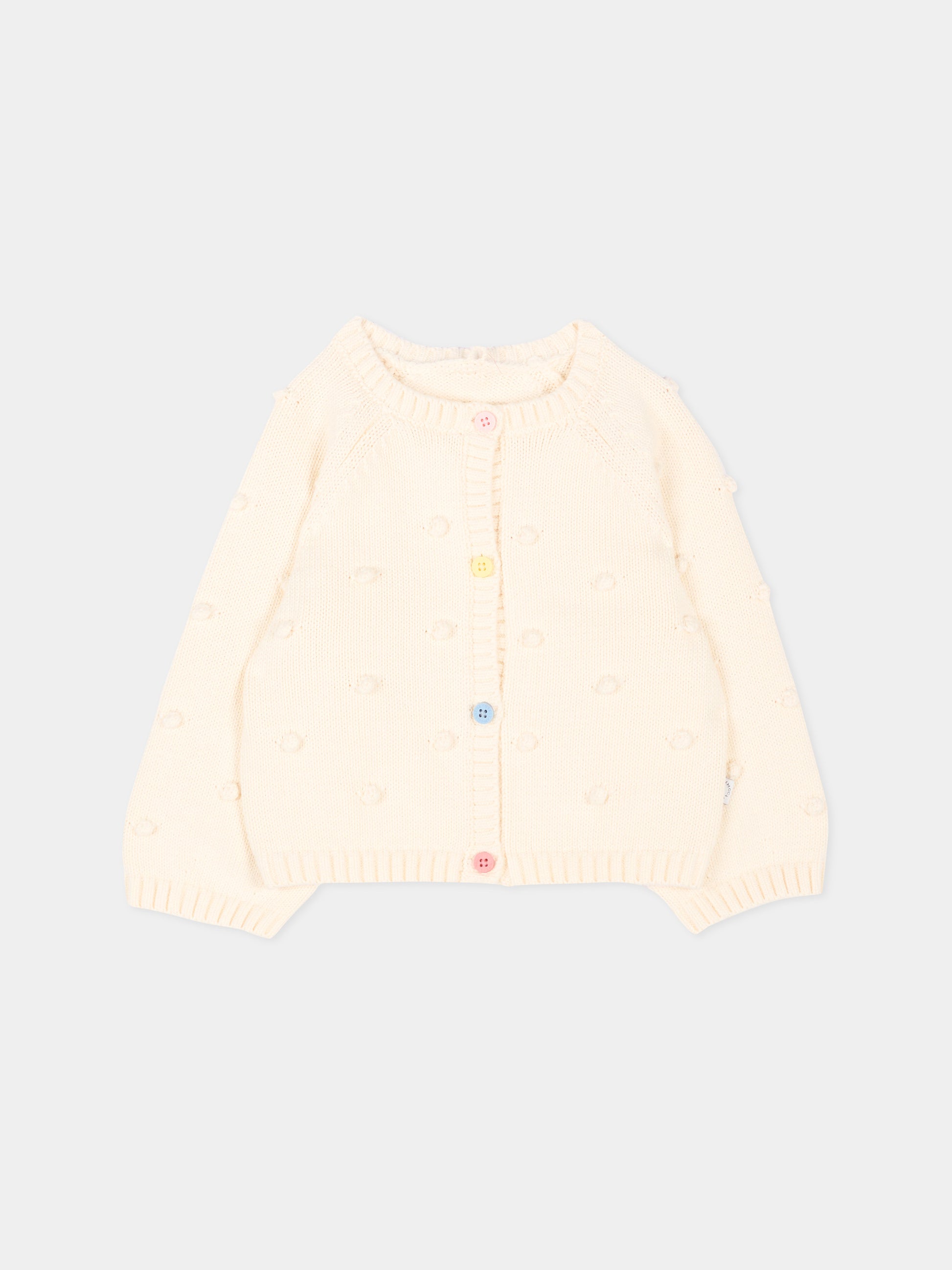 Cardigan avorio per neonata con pois,Stella Mccartney Kids,TZ9010 Z1528 101