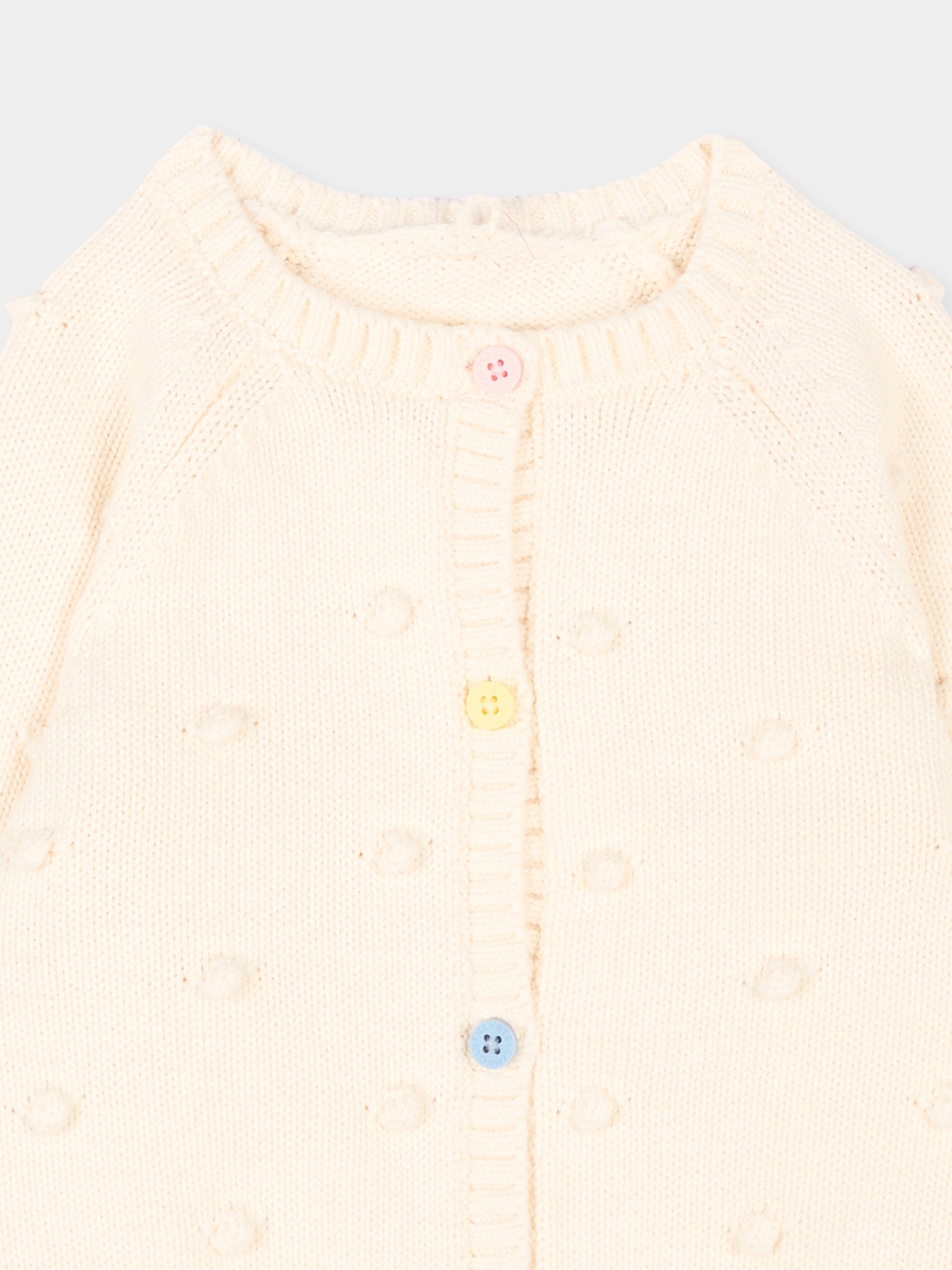 Cardigan avorio per neonata con pois,Stella Mccartney Kids,TZ9010 Z1528 101