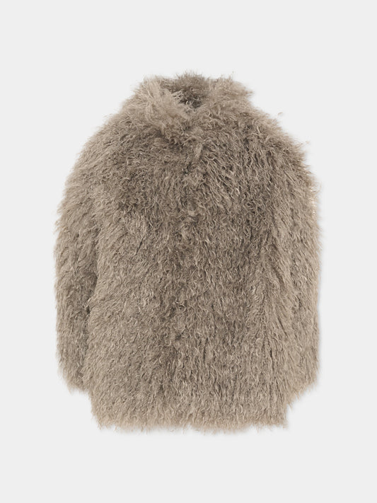 Ecopelliccia beige per bambina,Douuod Kids,DZ2A10 Z4004 829