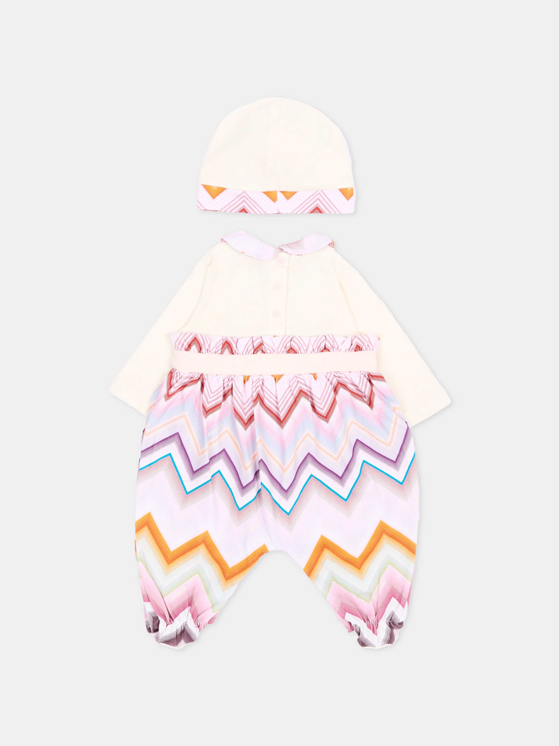 Set tutina avorio per neonata con chevron,Missoni,MZB020 Z3672 102MC
