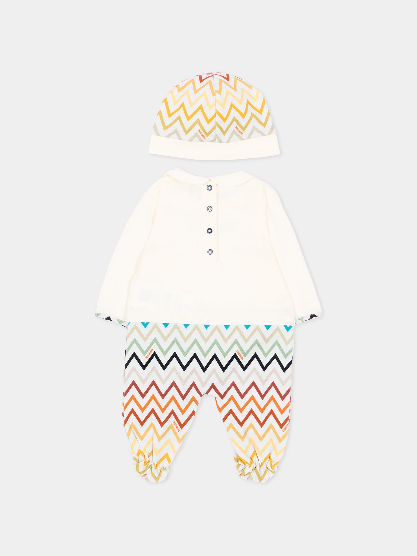 Set tutina avorio per neonato con chevron,Missoni,MZB310 Z3672 102MC